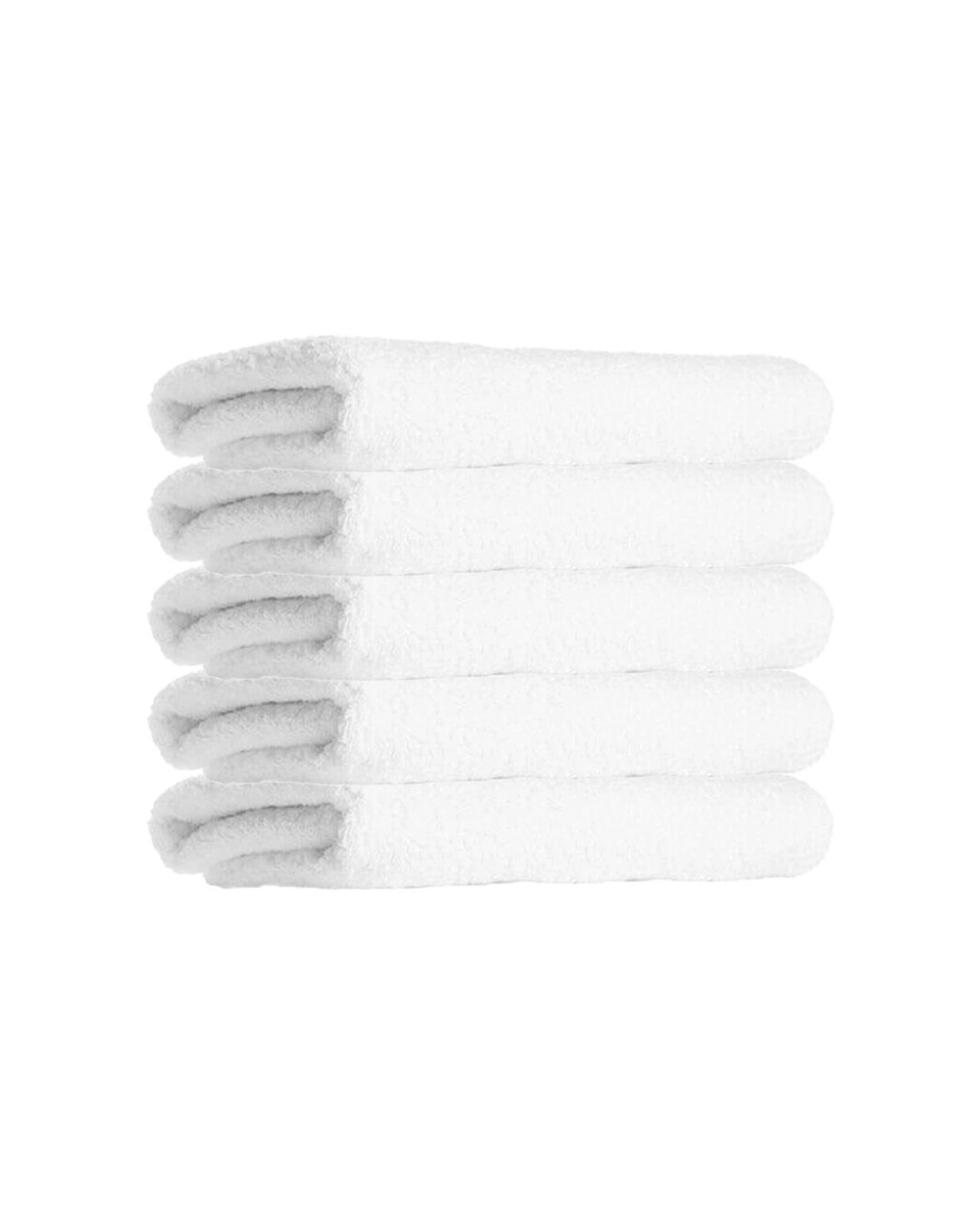 1 Jason Commercial 5PK Astor Bath Mat 50x80cm 100 Percent Terry Cotton - White, 1 of 5