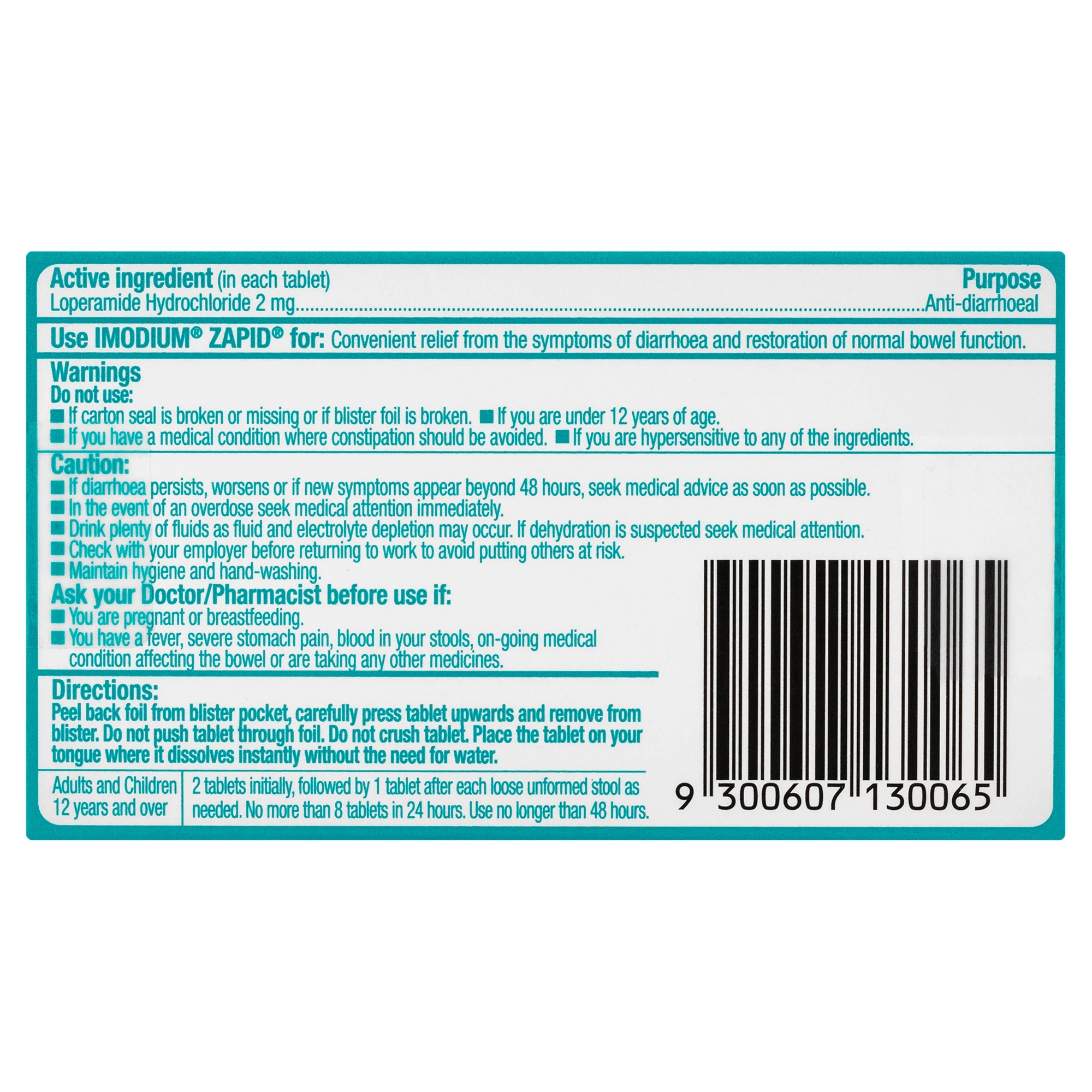 3 6 Pack Imodium Zapid Diarrhoea Relief Dissolving Tablets 2mg, 3 of 4