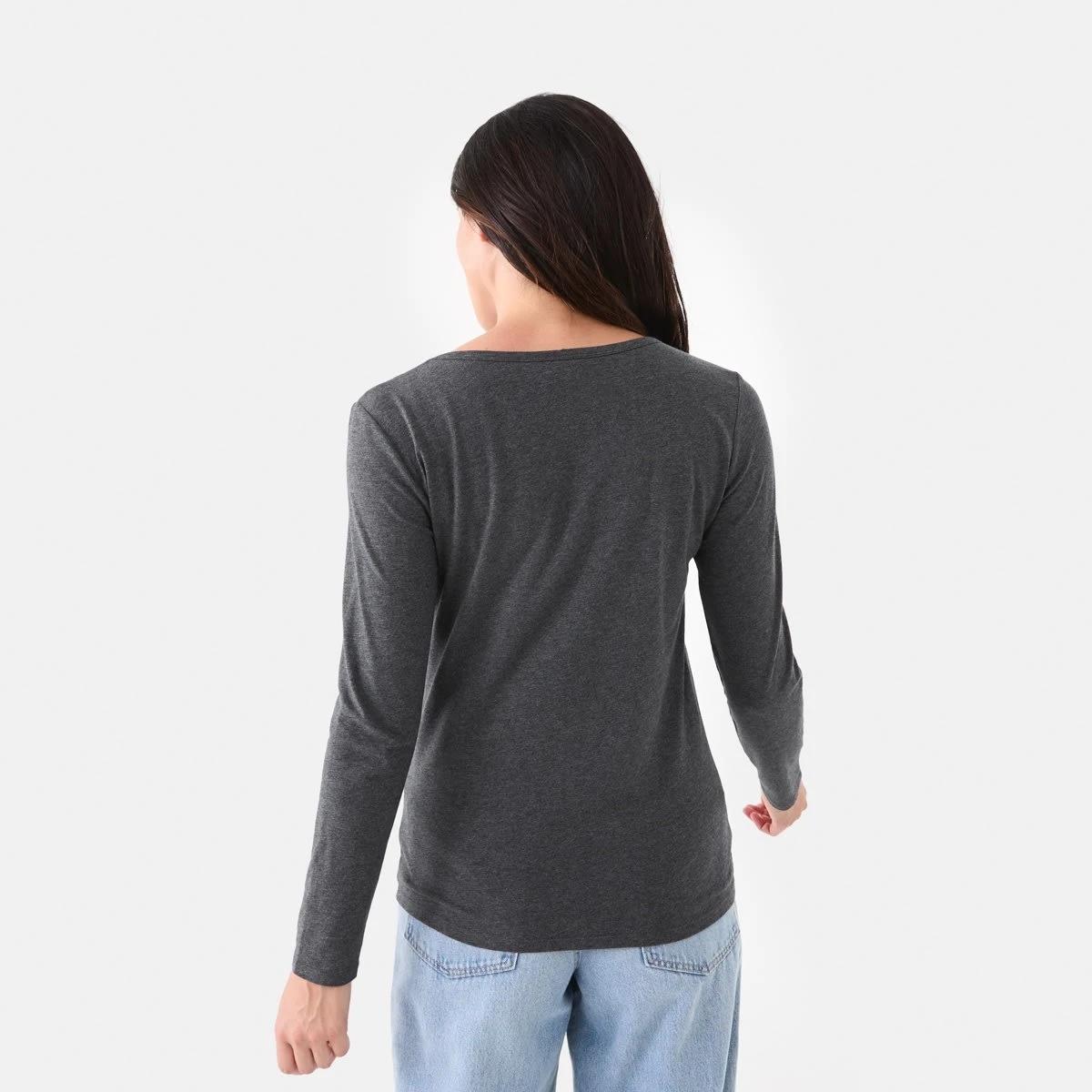 3 Long Sleeve Stretch V-Neck T-shirt Gry Chmrle, 3 of 5
