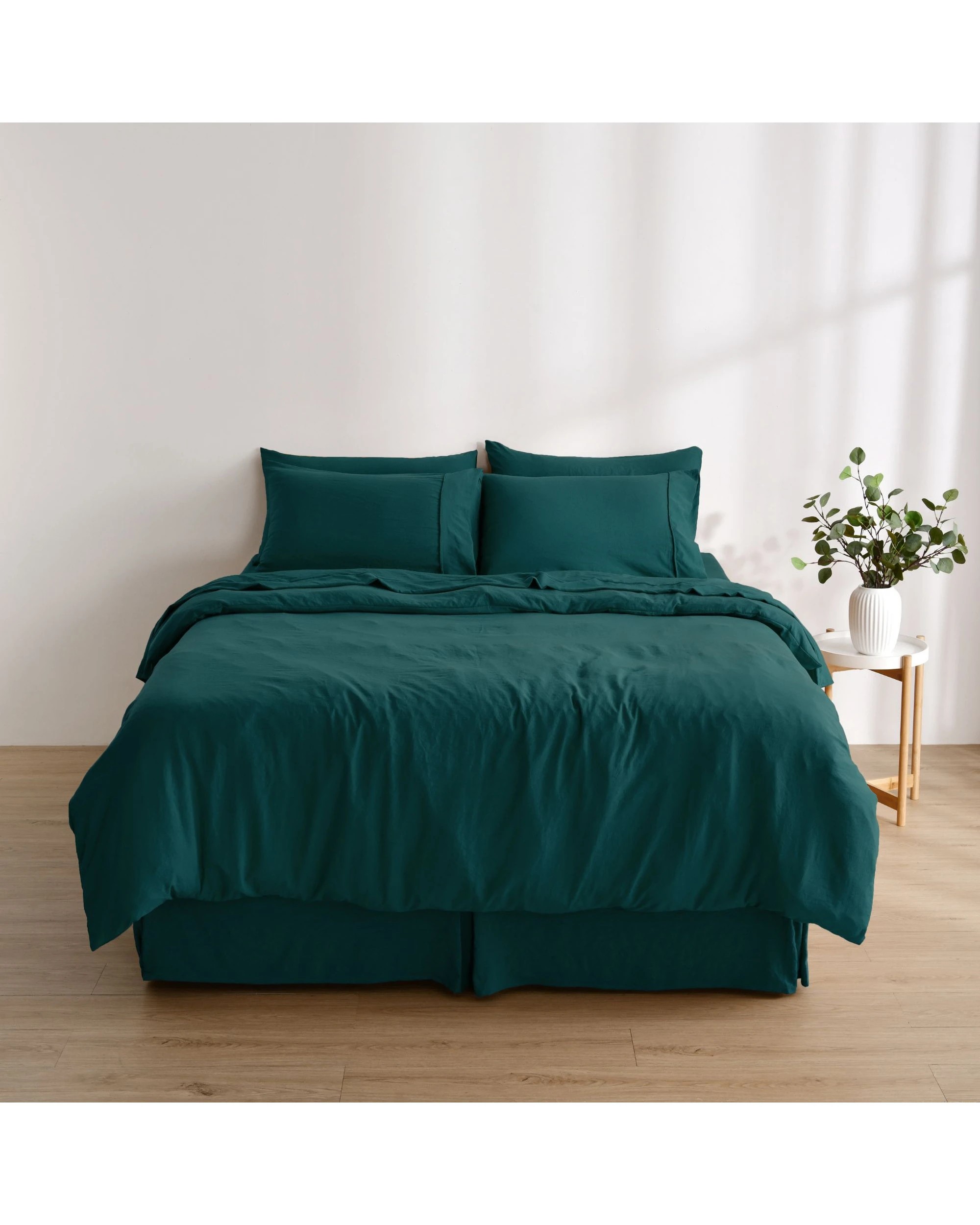 7 Dreamaker Superfine Washed Microfibre Pleated Valance - Single Bed - Teal, 7 of 7