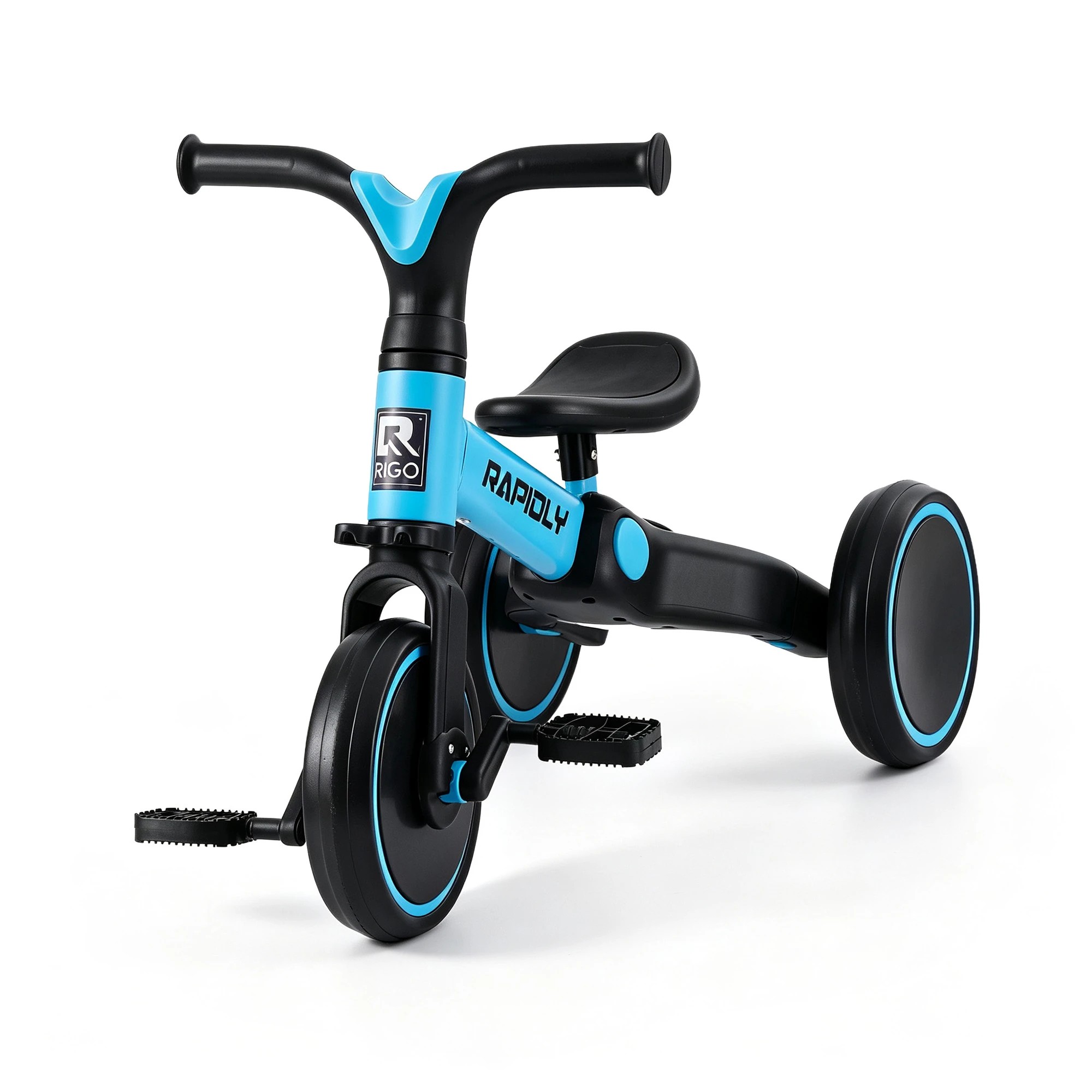 1 RIGO Tricycle Bike, Kids Bike with 3 wheels, Carbon Steel 70cm - Blue, 1 of 8