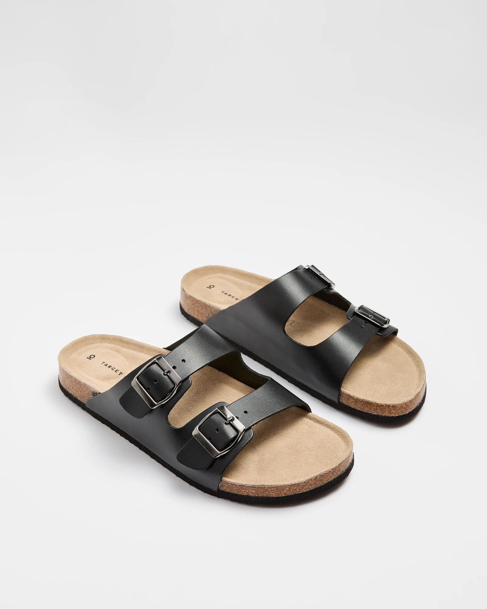 3 Target Womens Genuine Leather Moulded Cork Sandal BLACK, 3 of 3