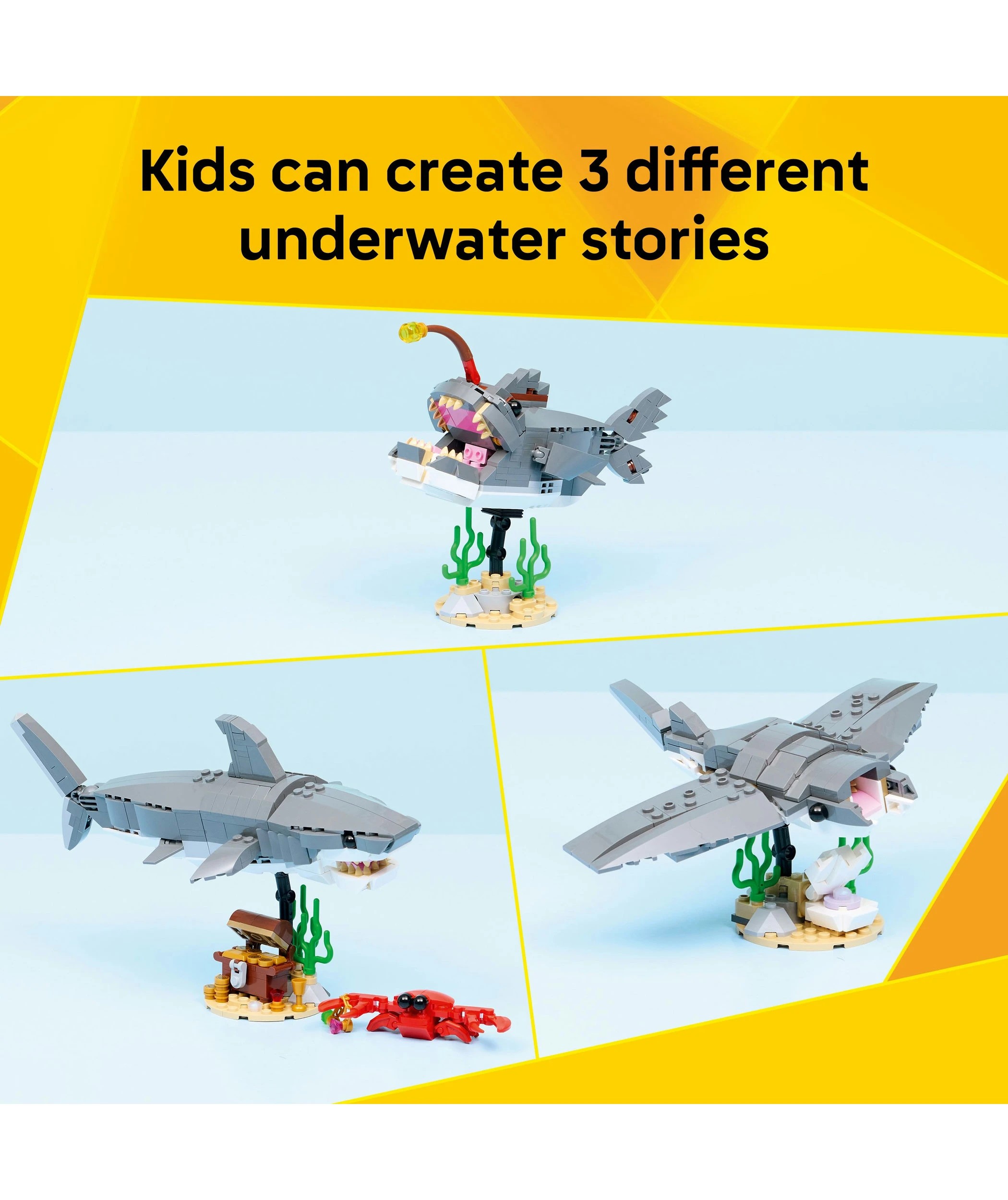 4 LEGO Creator 3 in 1 Fierce Shark with a Treasure Chest 31381, 4 of 10