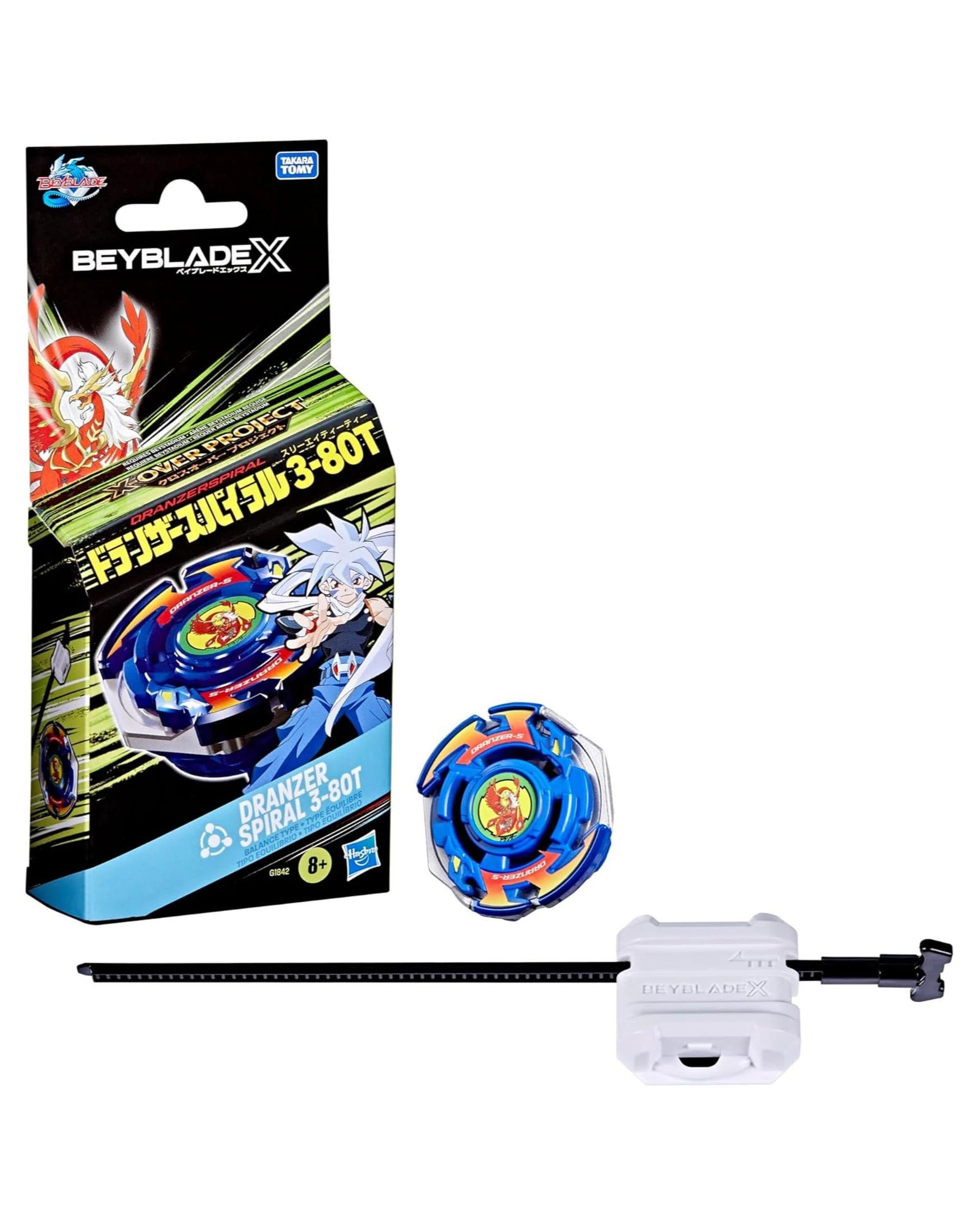 1 Beyblade X X-Over Project Dranzer Spiral 3-80T Starter Set, 1 of 6