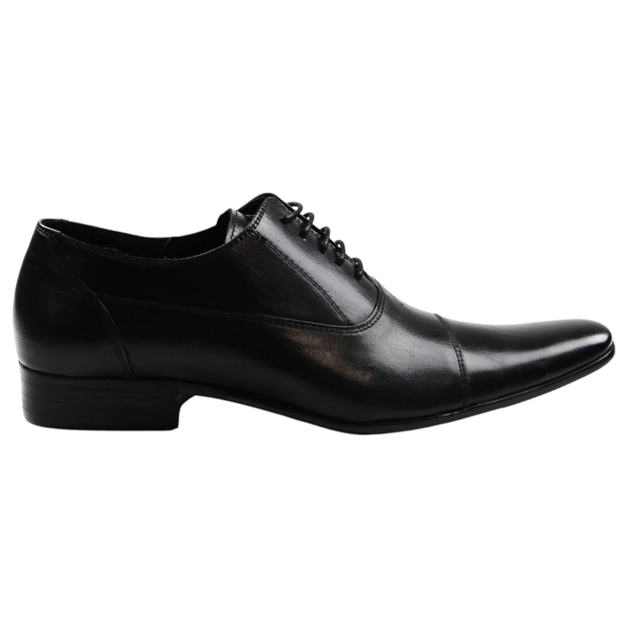 2 Zasel Mens Julian Leather Lace Up Work Formal Shoes BLACK, 2 of 3
