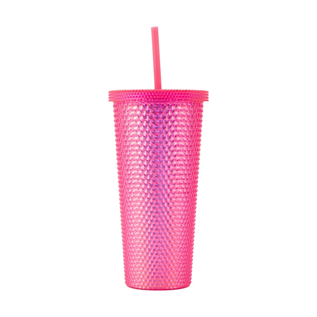 1 Pink Textured Smoothie Tumbler, 1 of 9