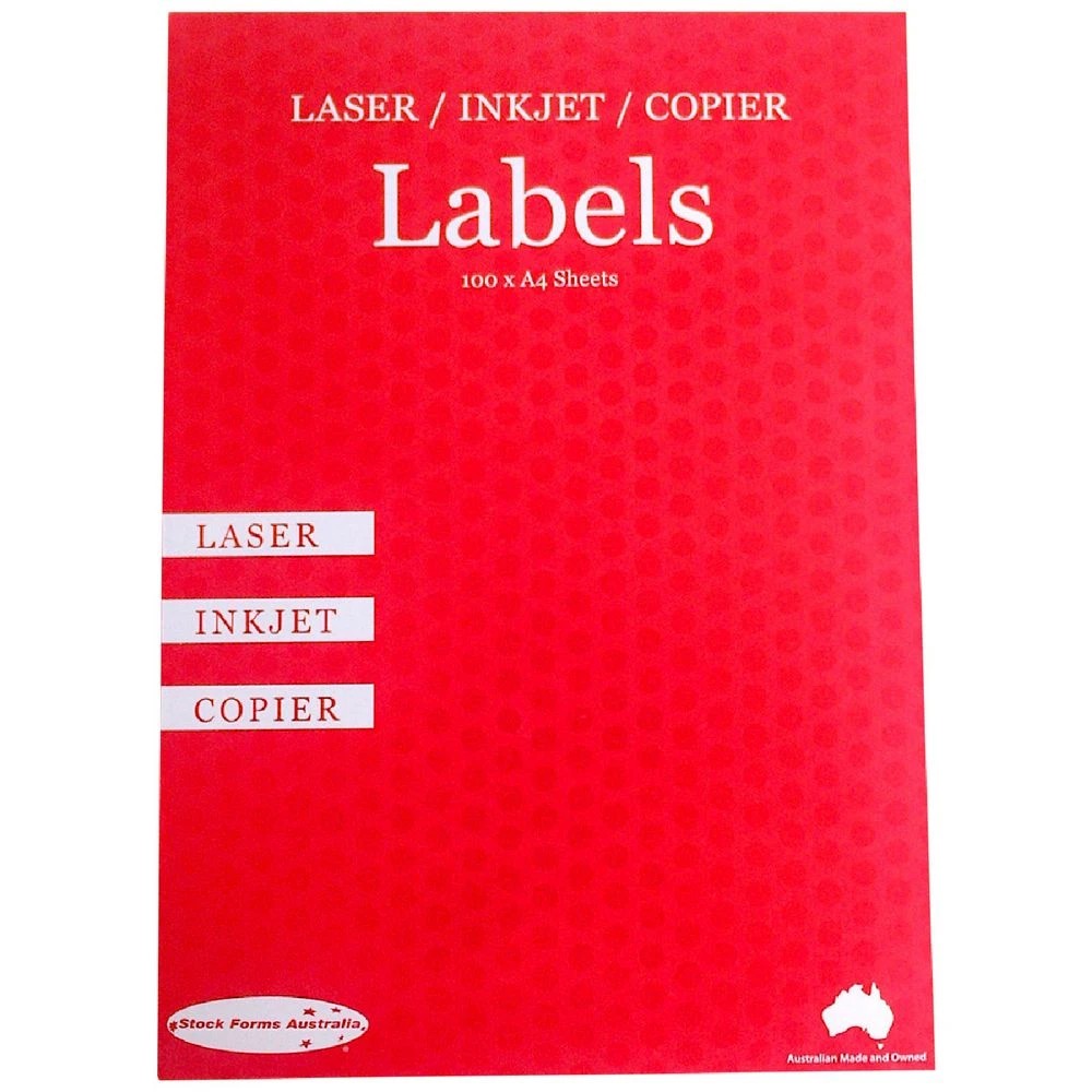 1 Stock Forms Australia 2UP Inkjet Laser Label Orange 100 Sheet, 1 of 2