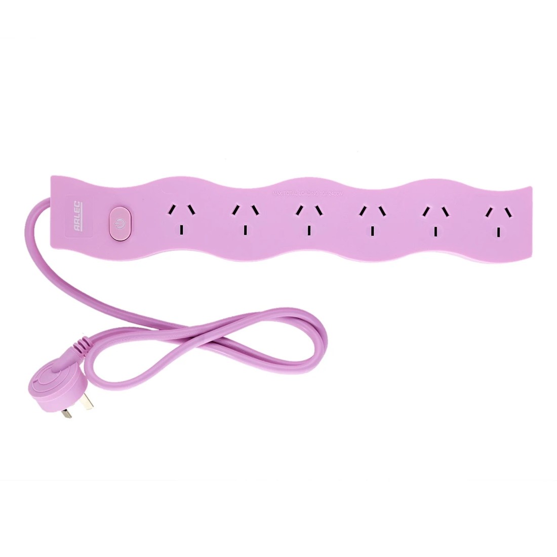 2 Arlec 6 Outlet Wave Master On/Off Switch Powerboard - Pink, 2 of 6