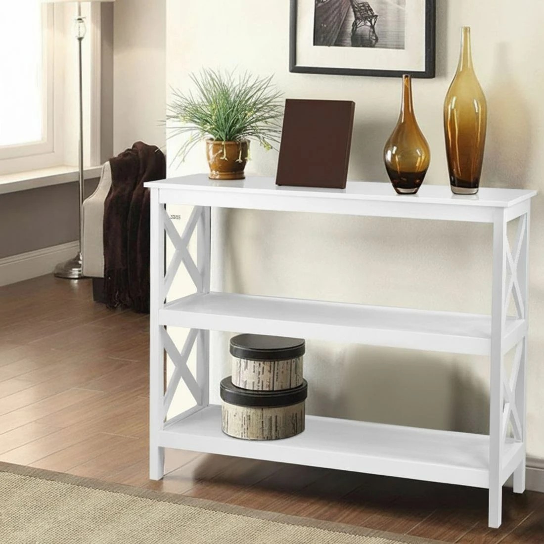 9 Artiss Console Table 3-tier  Polly - White, 9 of 10