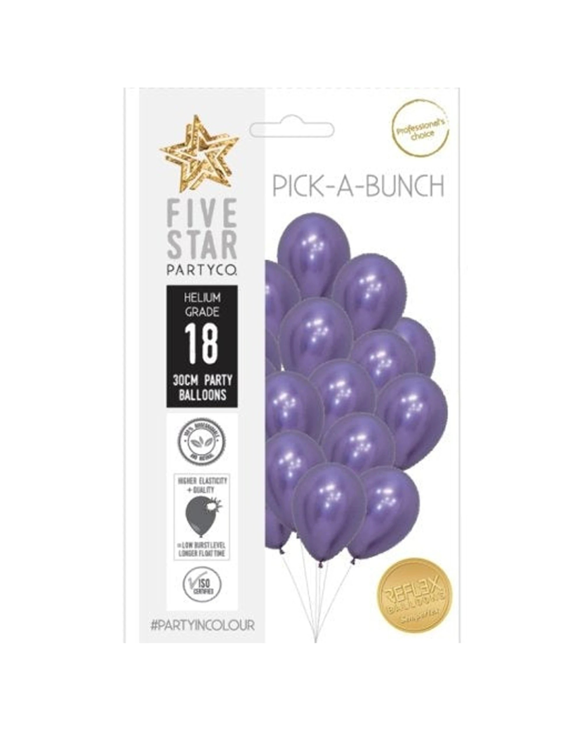 1 Alpen 18pc Sempertex Latex Balloon Pack 30cm Reflex - Purple, 1 of 1