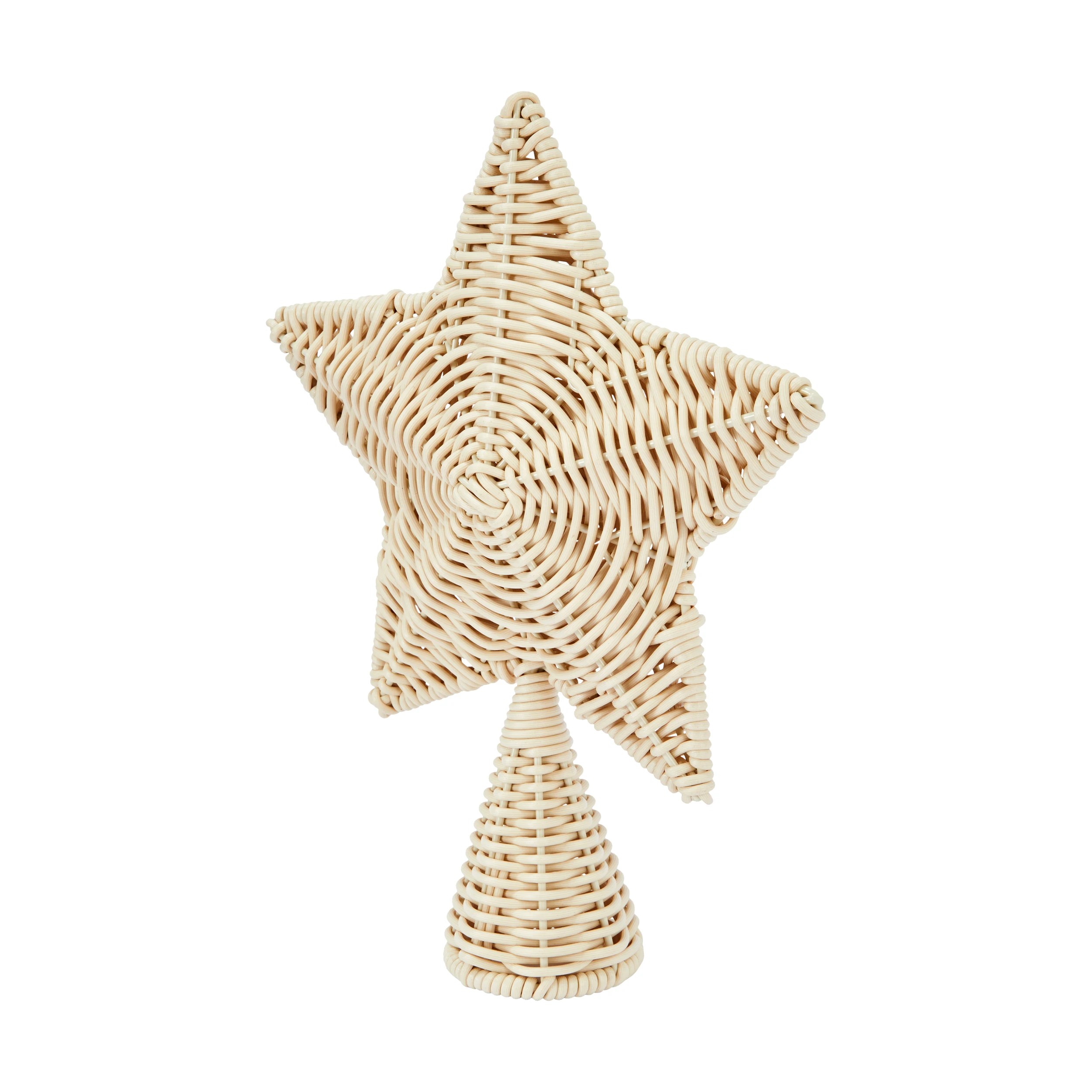 3 Faux Rattan Star Tree Topper, 3 of 6