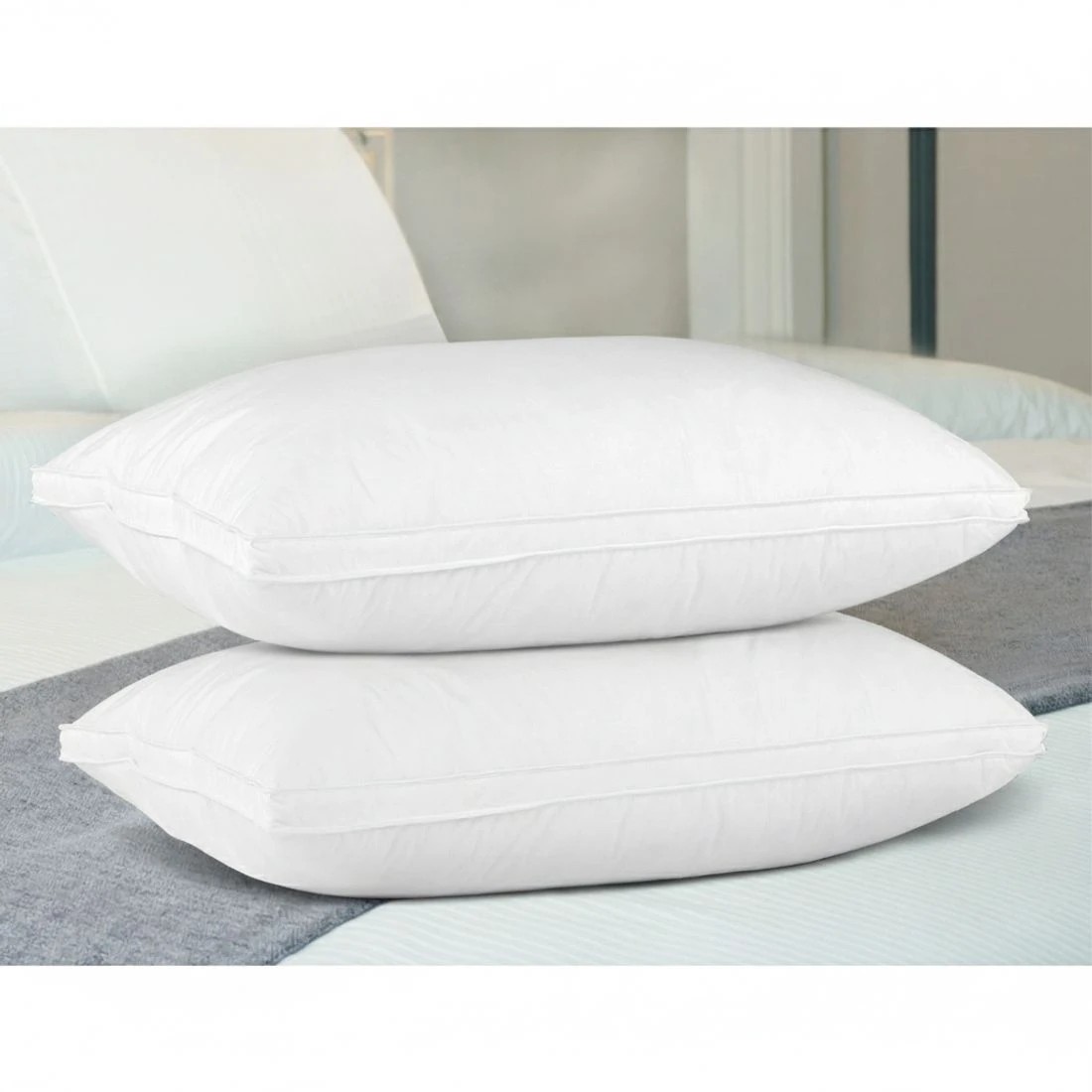 4 Giselle Bedding Goose Feather Down Pillow Luxury Twin Pack - White, 4 of 8