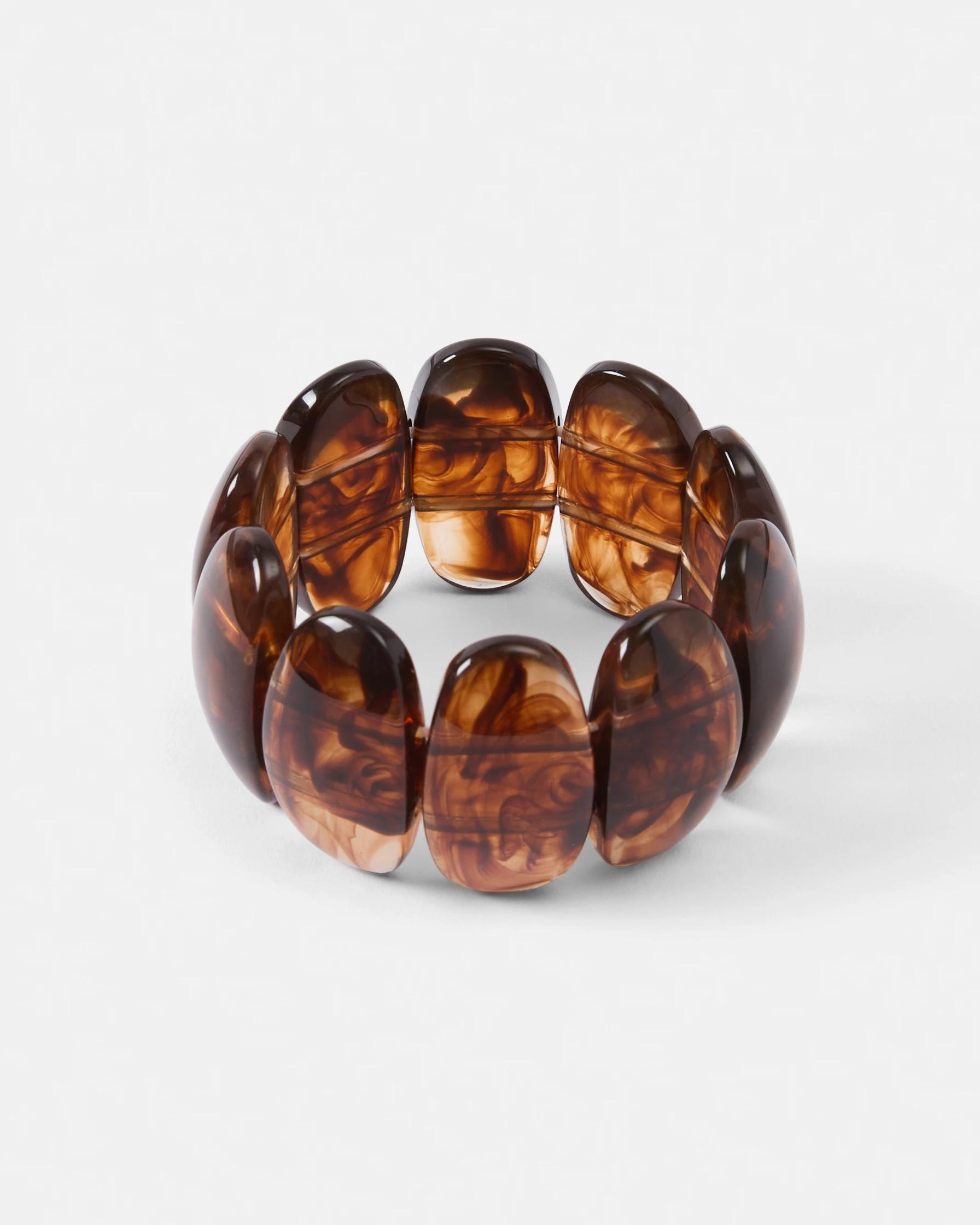 1 Stone Stretch Bracelet - Brown Brown, 1 of 8