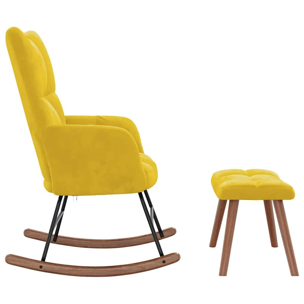 6 vidaXL Rocking chair Ergonomic - Yellow, 6 of 9