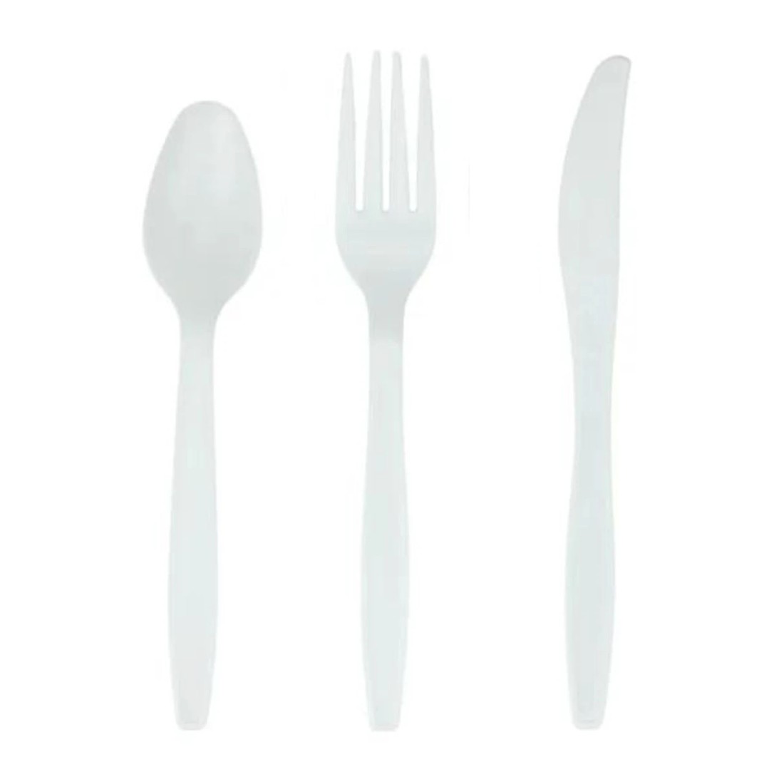 1 Partyware Everyday Living Reusable White Plastic Cutlery (Pack of 24), 1 of 2
