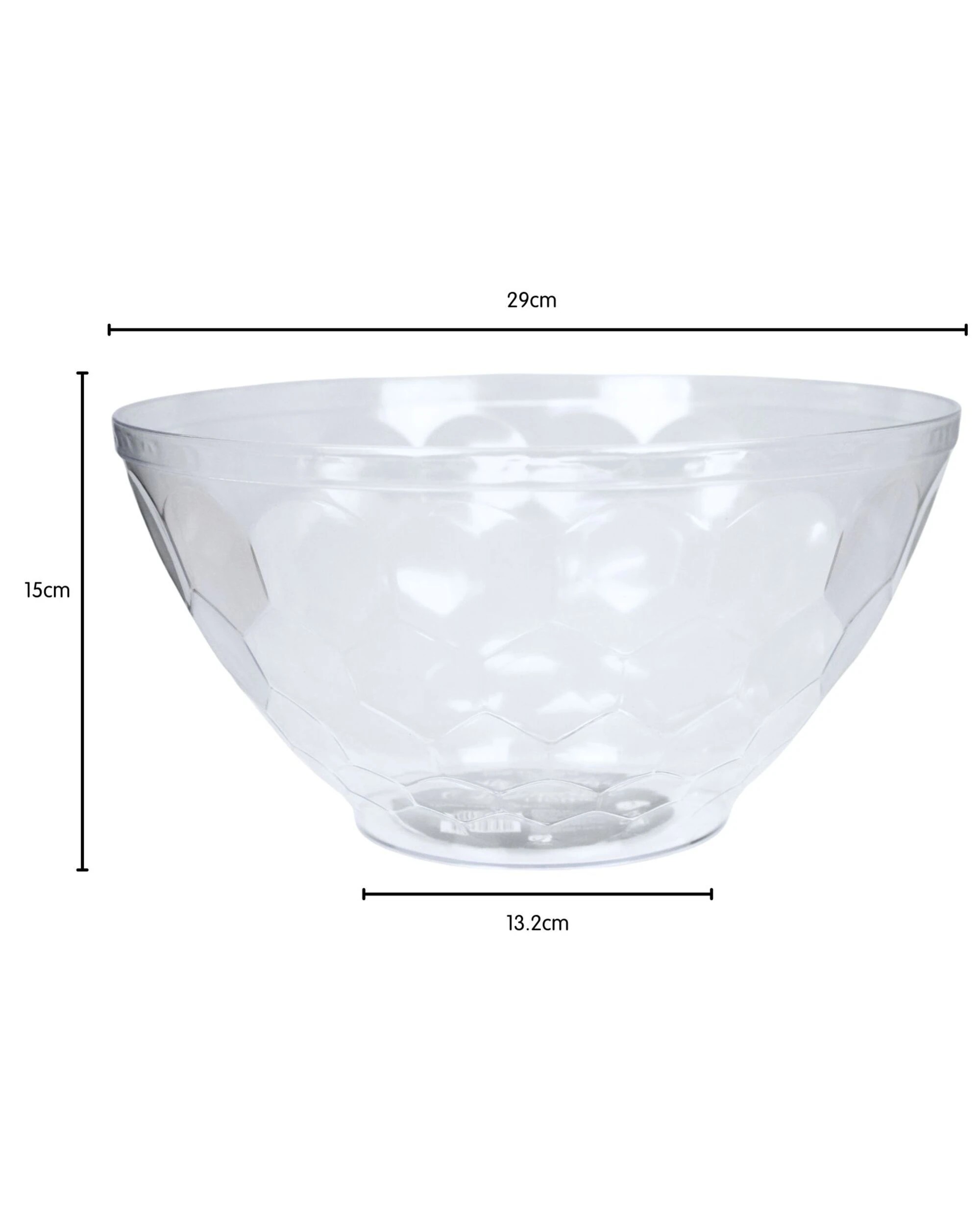 2 Partyware Dimpled Plastic Large Salad Bowl 29cm - Clear, 2 of 2