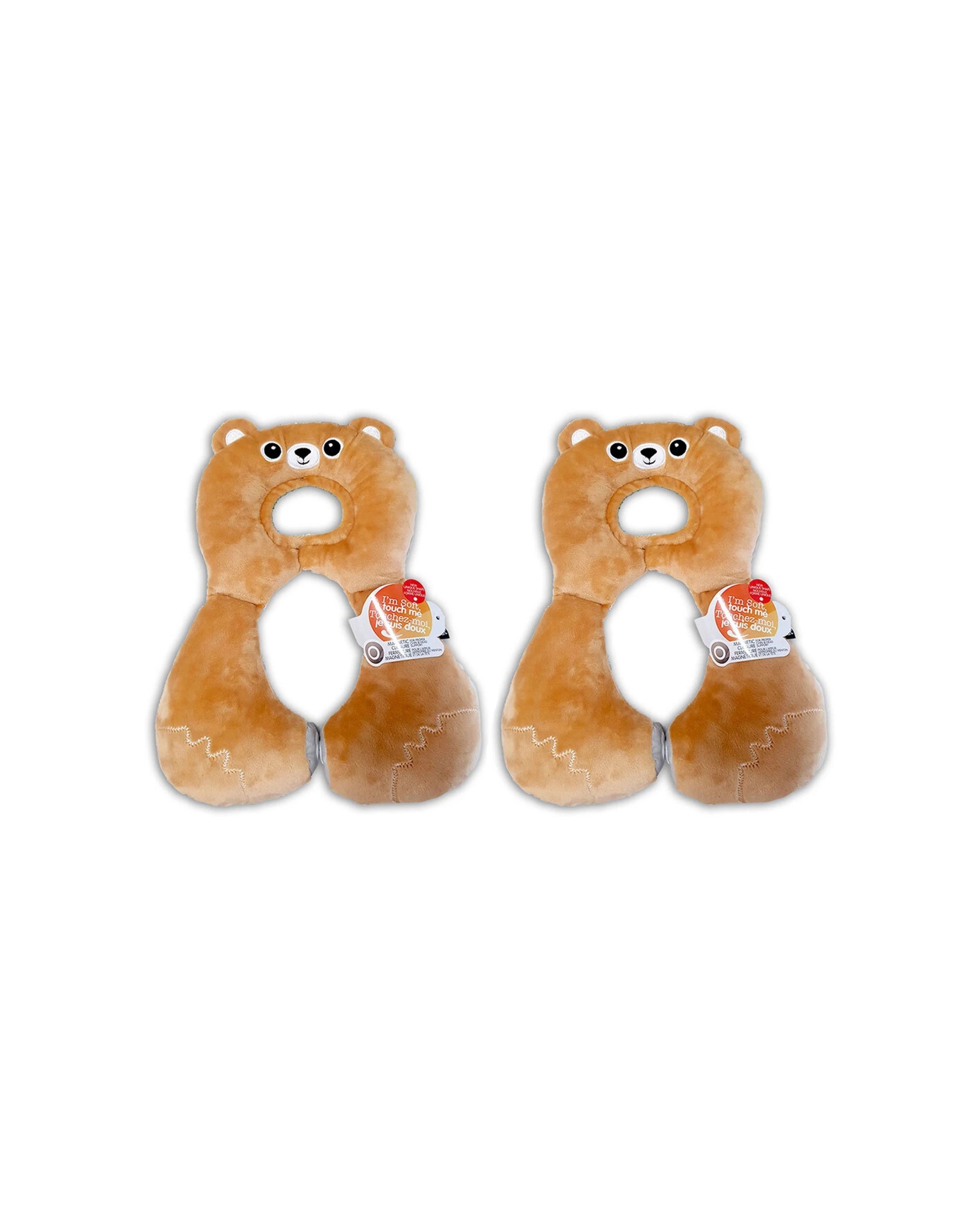 1 Benbat 2PK Kids Car Plane Travel Neck Pillow Head Rest Plush 1-4 Years Bear - Beige, 1 of 1