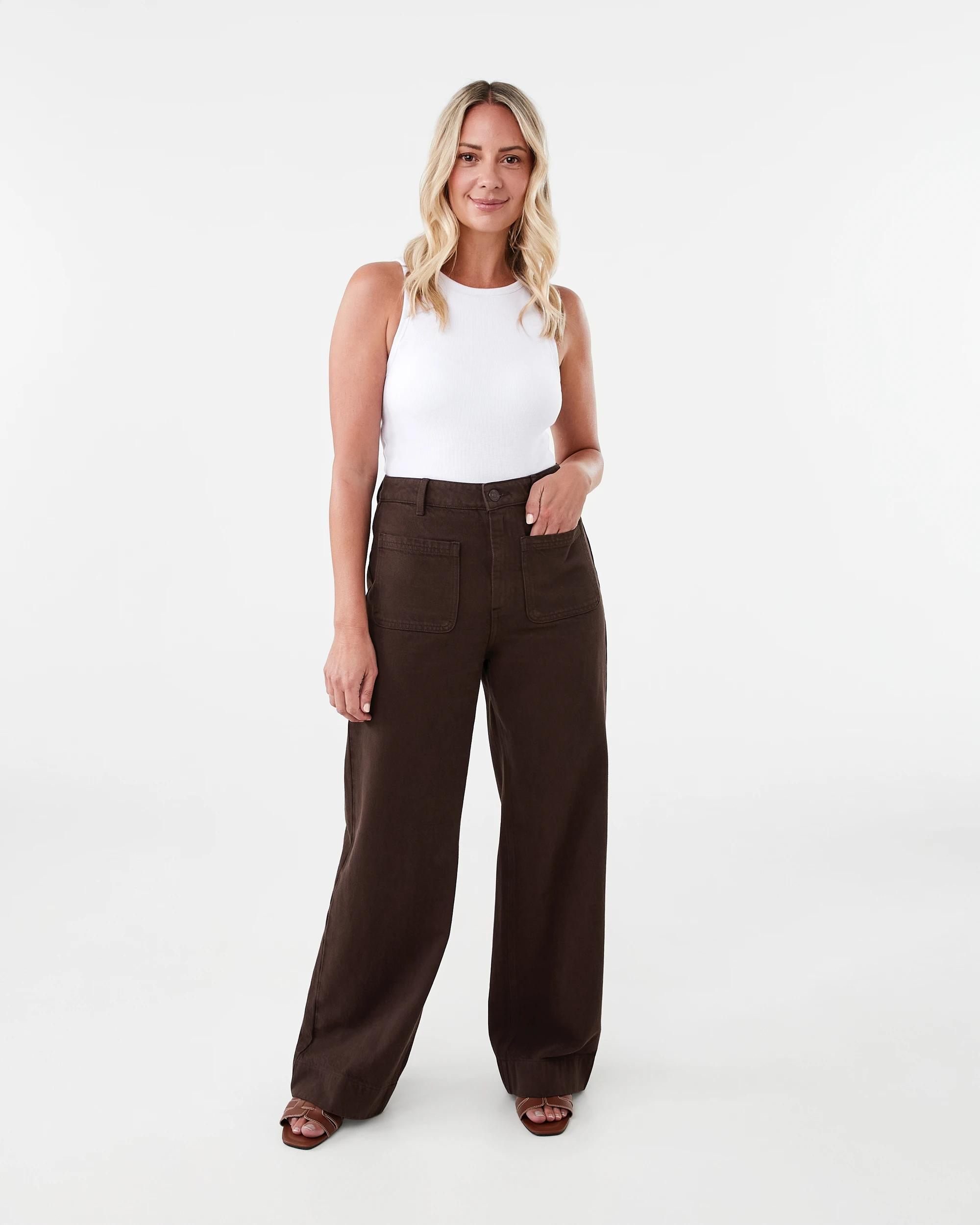 2 Wide Leg Pocket Jeans Melt Brown, 2 of 9