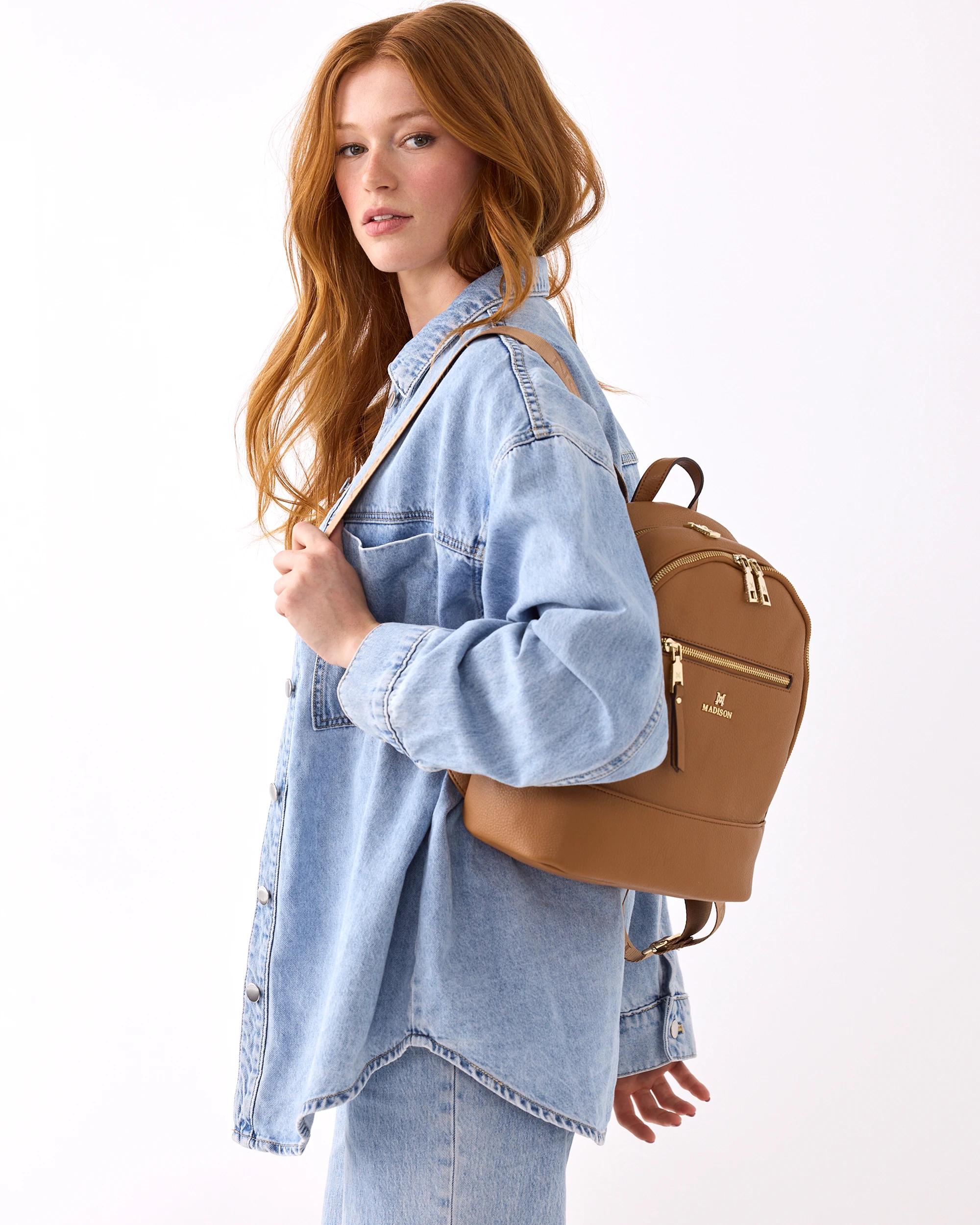 2 Madison Accessories Libby Medium Backpack HONEY, 2 of 7