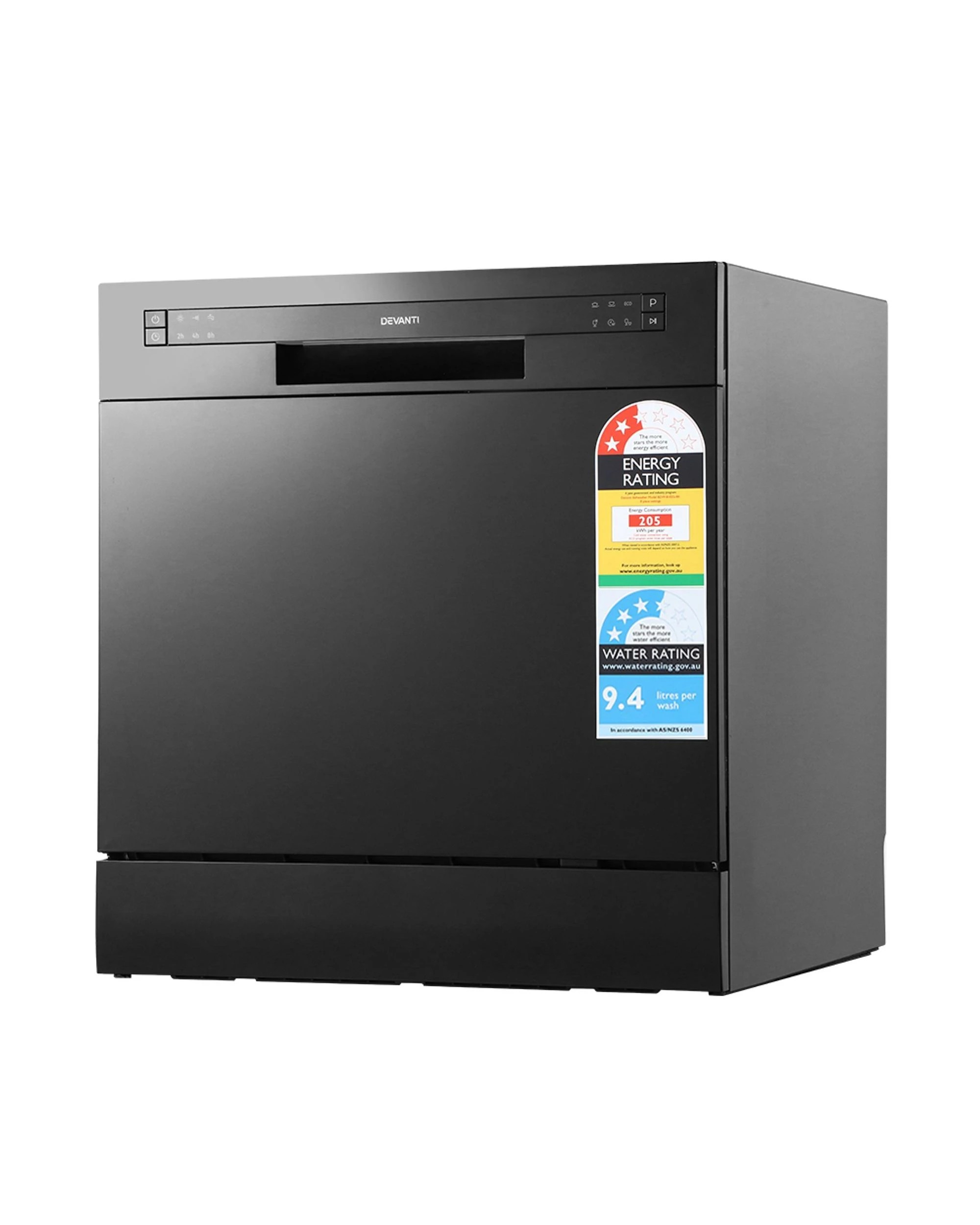1 Devanti 8 Place Settings Benchtop Dishwasher
 - Black, 1 of 3
