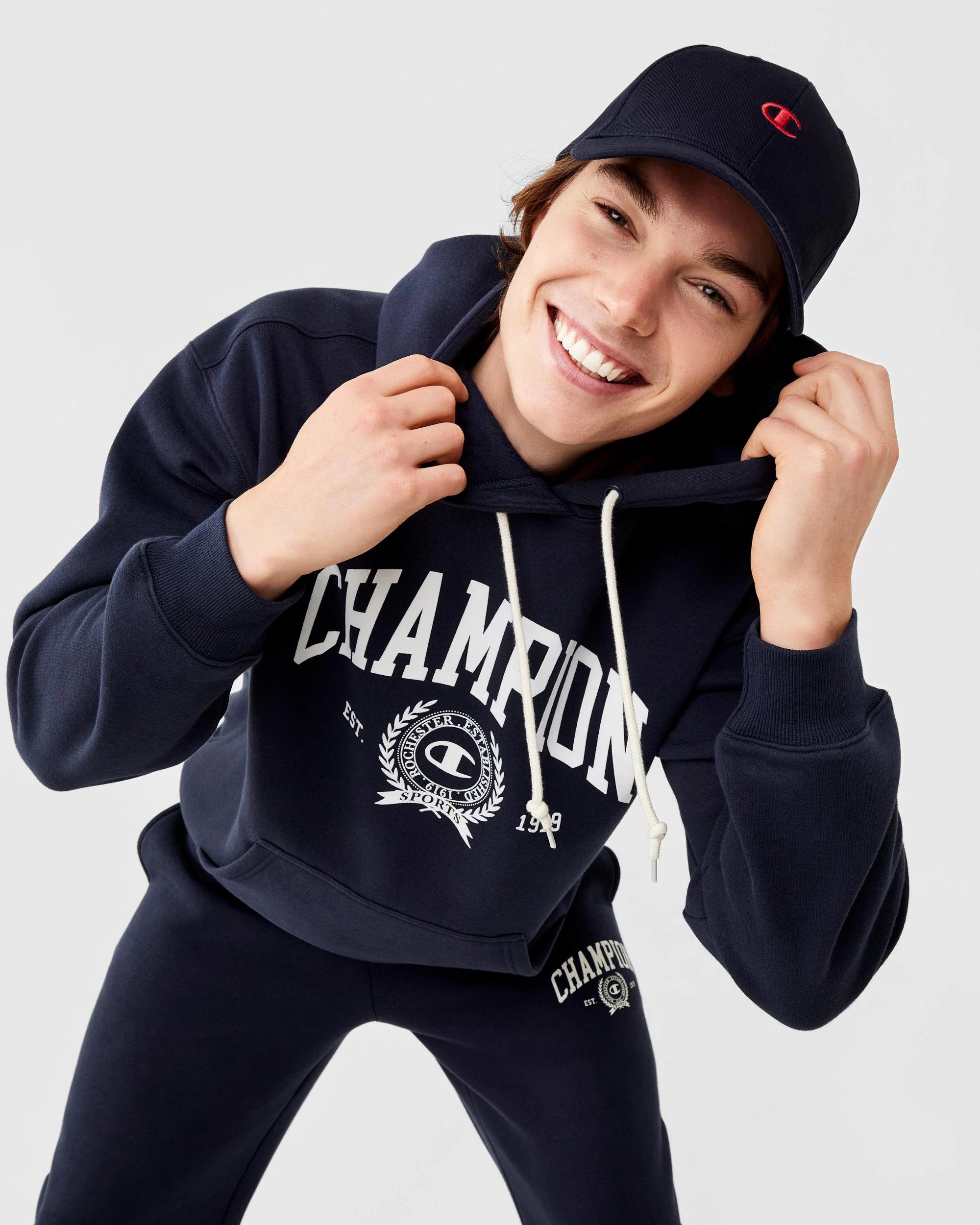 5 Champion Varsity Mens Hoodie Navy, 5 of 9
