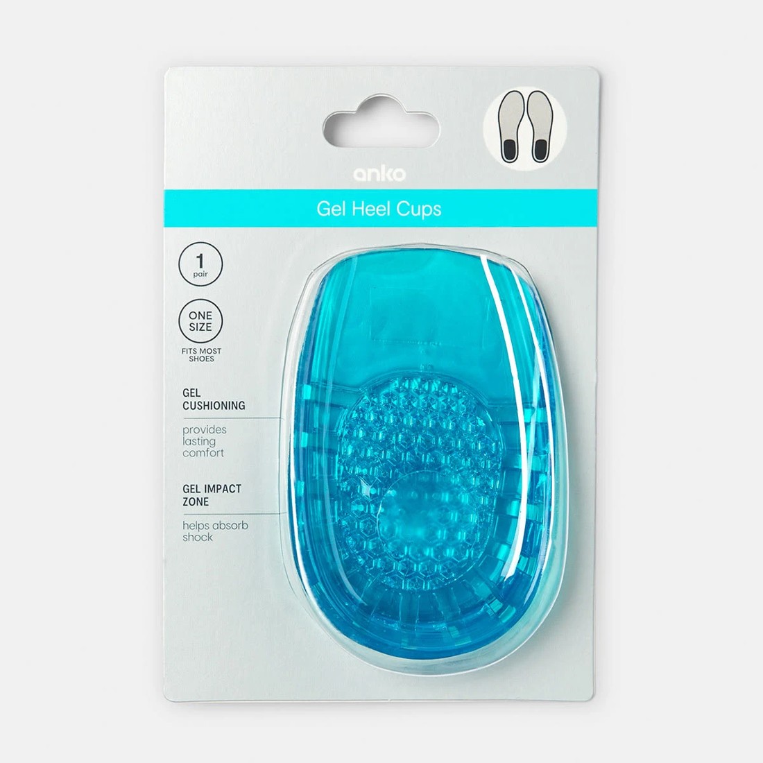 3 Gel Heel Cups - Blue, 3 of 3