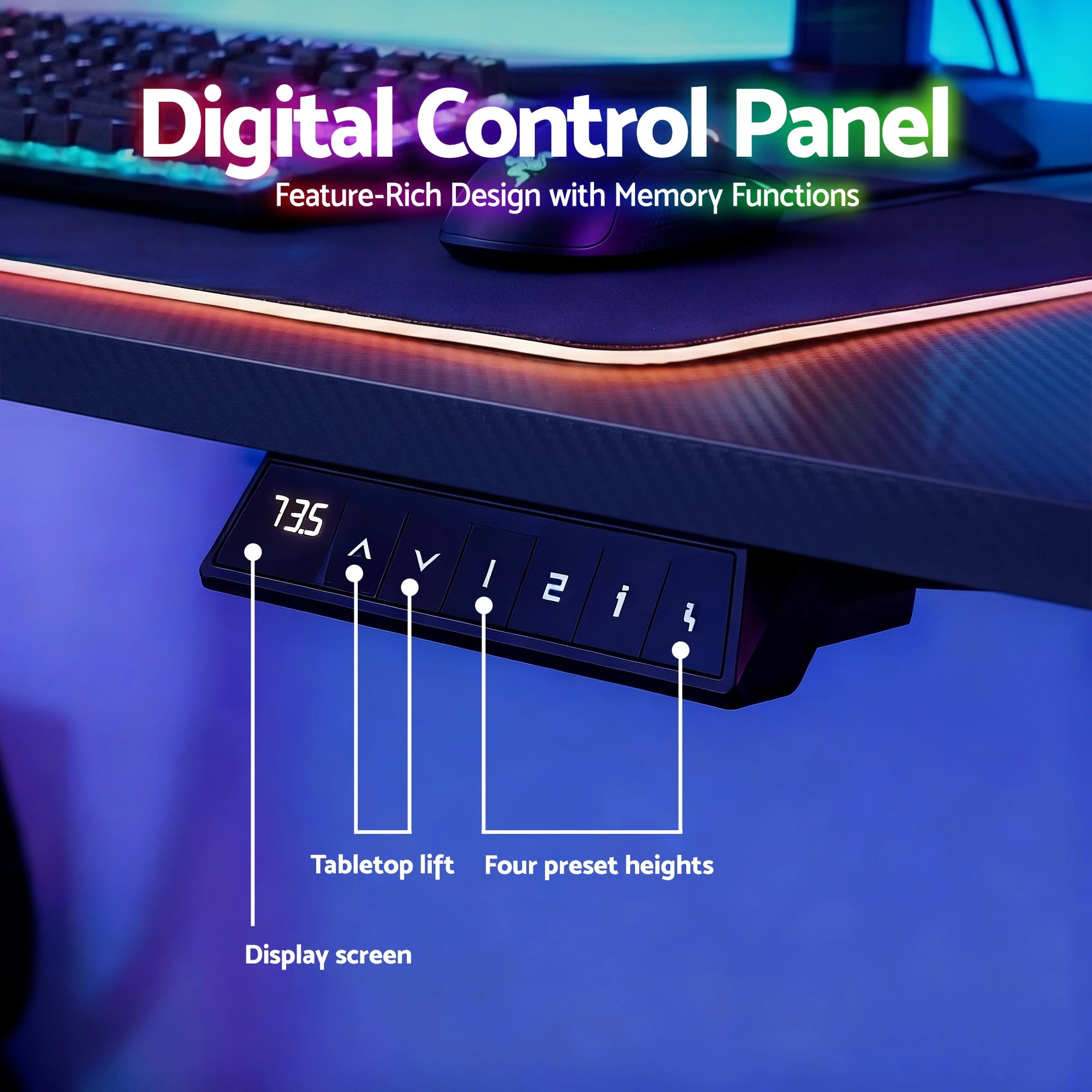 2 Artiss Electric Standing Desk Height Adjustable Gaming Desk Home Office 140cm - Black, 2 of 6