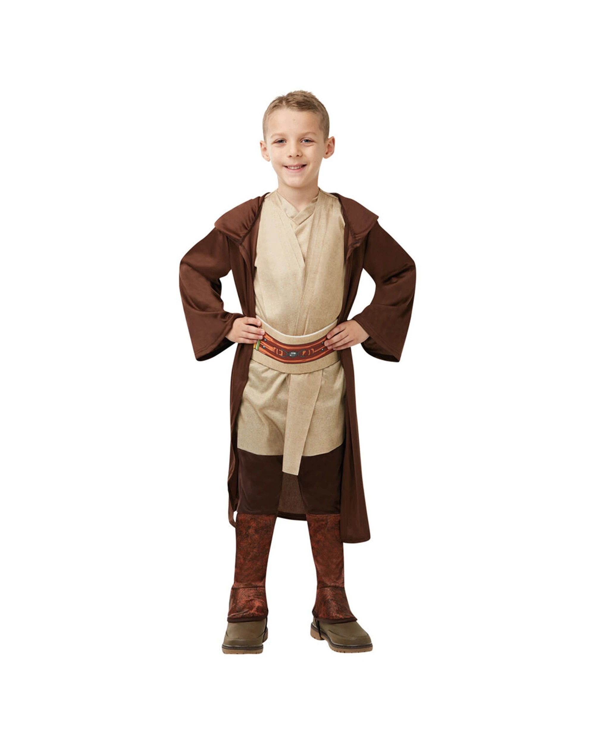1 Star Wars Jedi Classic Robe Boys Dress Up Costume Size S - Brown, 1 of 2