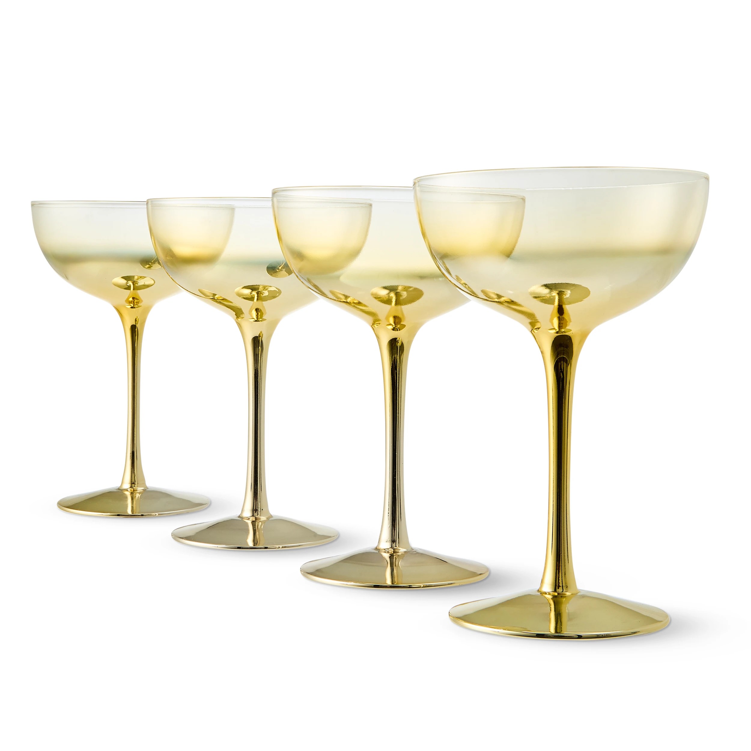 1 4 Gold Look Coupe Glasses, 1 of 6