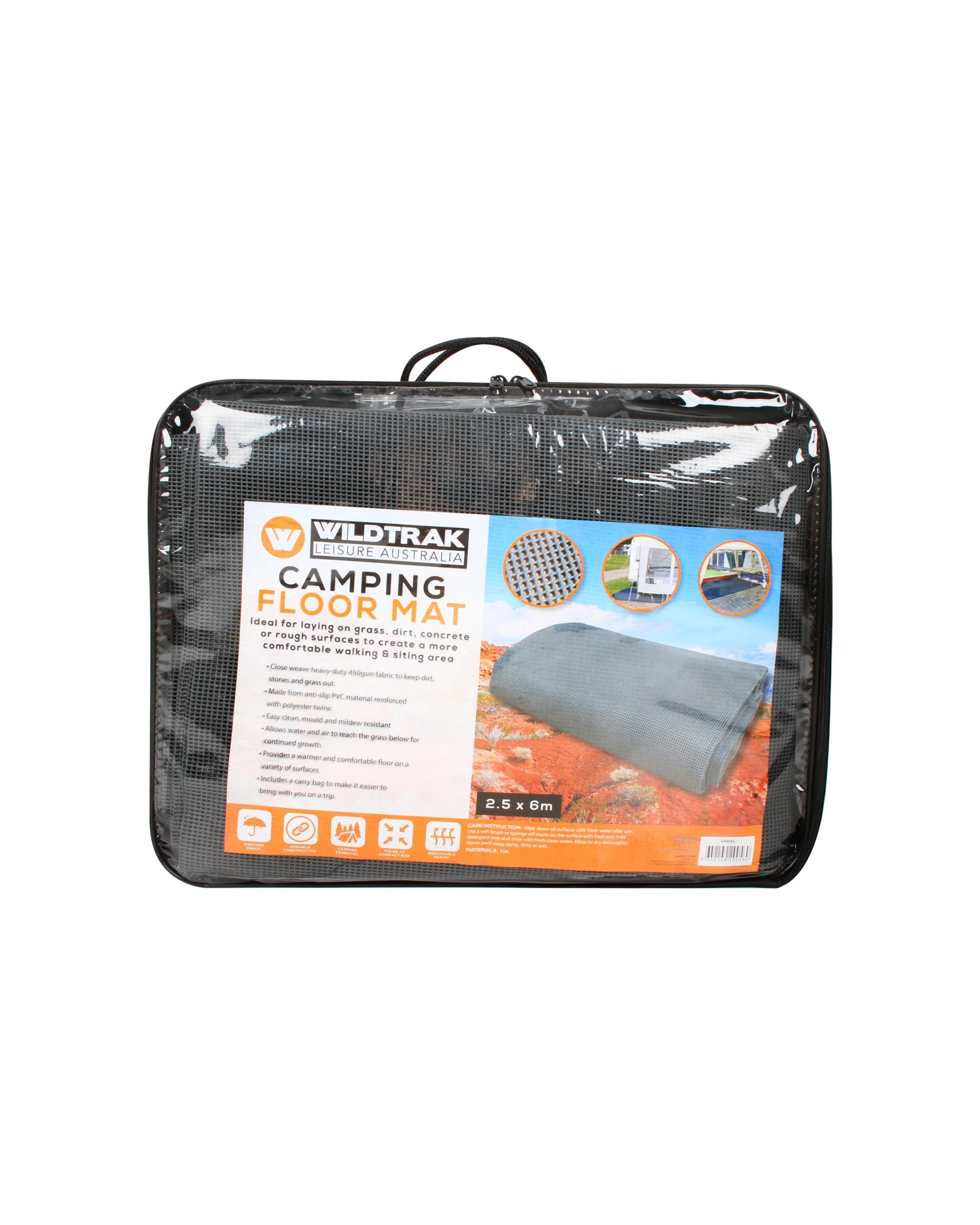 2 Wildtrak Annex 2.5x6m PVC Floor Matting For Tent With Carry Bag Anti-Slip - Green, 2 of 2