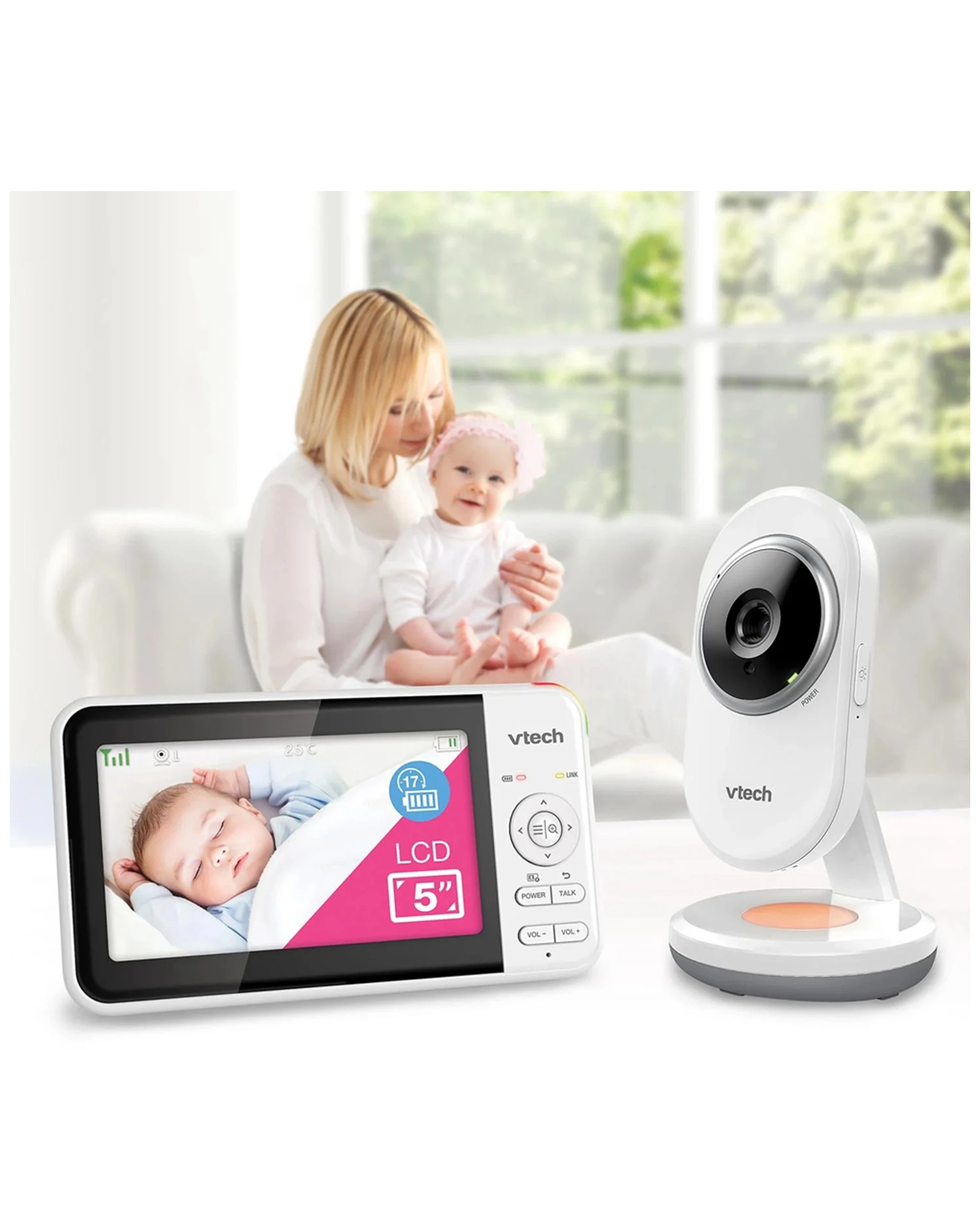 3 Vtech Bm5250n 2 Camera 13cm Full Colour Video & Audio Baby Monitor - White, 3 of 3