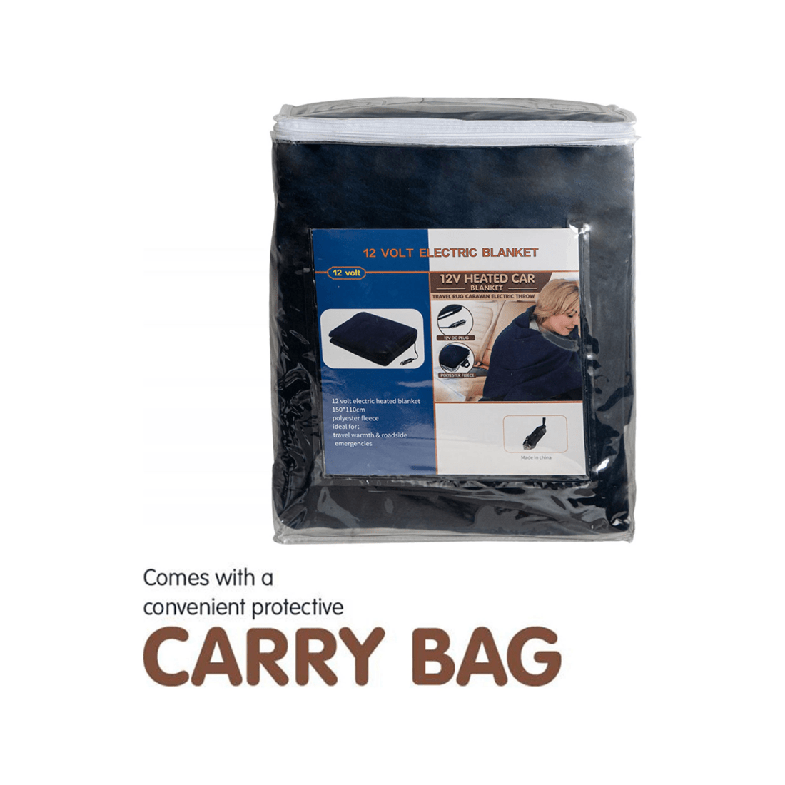 4 Laura Hill Heated Electric Car Blanket 150x110cm 12v - Blue
 - Single Bed, 4 of 5