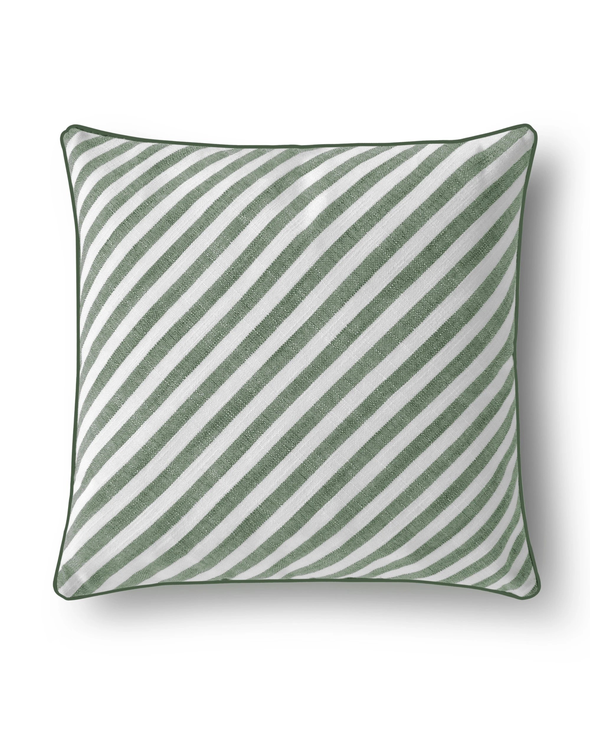 1 Cadence & Co. Oscar Faux Linen Striped Cushion - Olive, 1 of 5