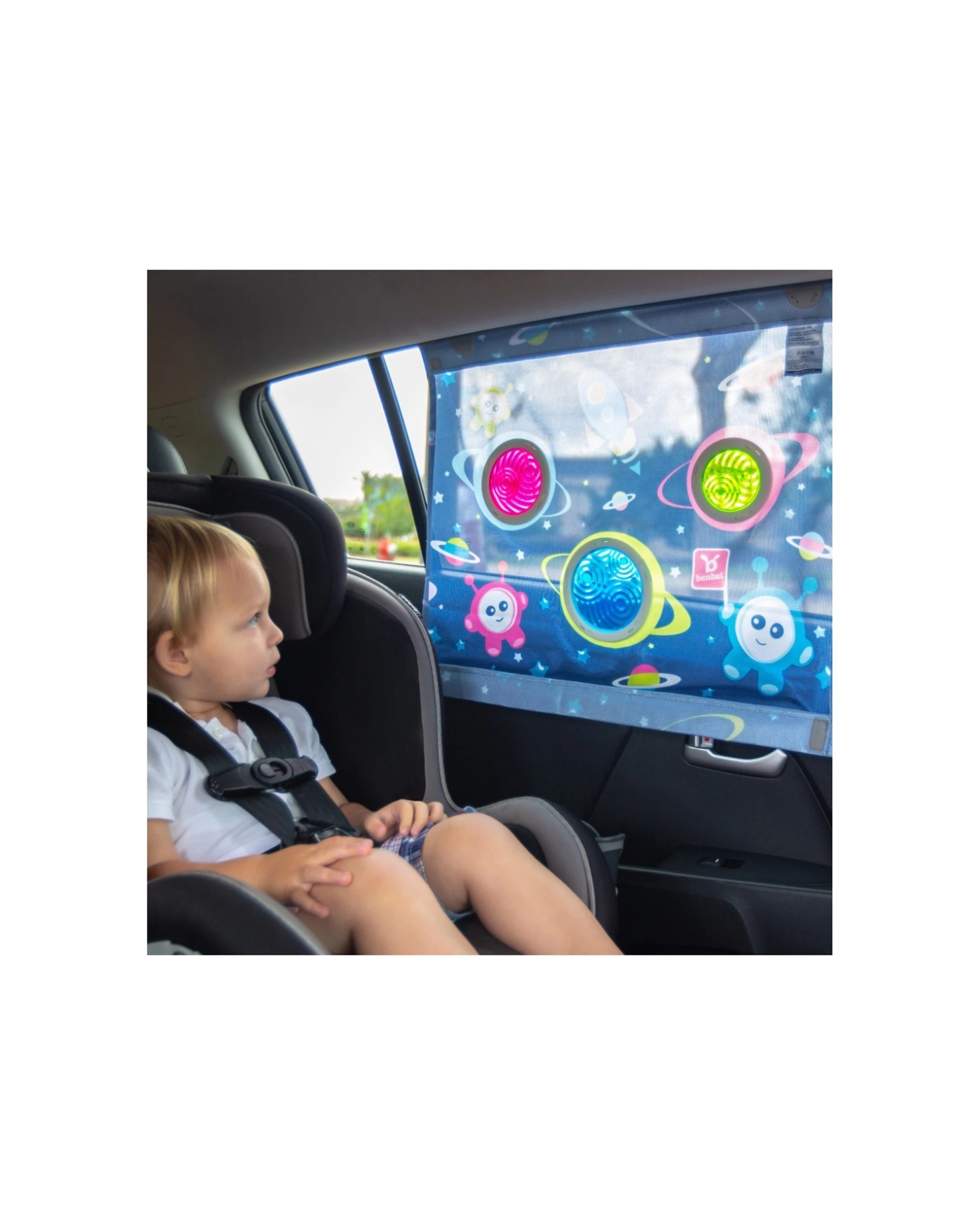 2 Benbat Kids Car Window Sun Shade Extra Large Space Collection Glare Shield - Multi, 2 of 6