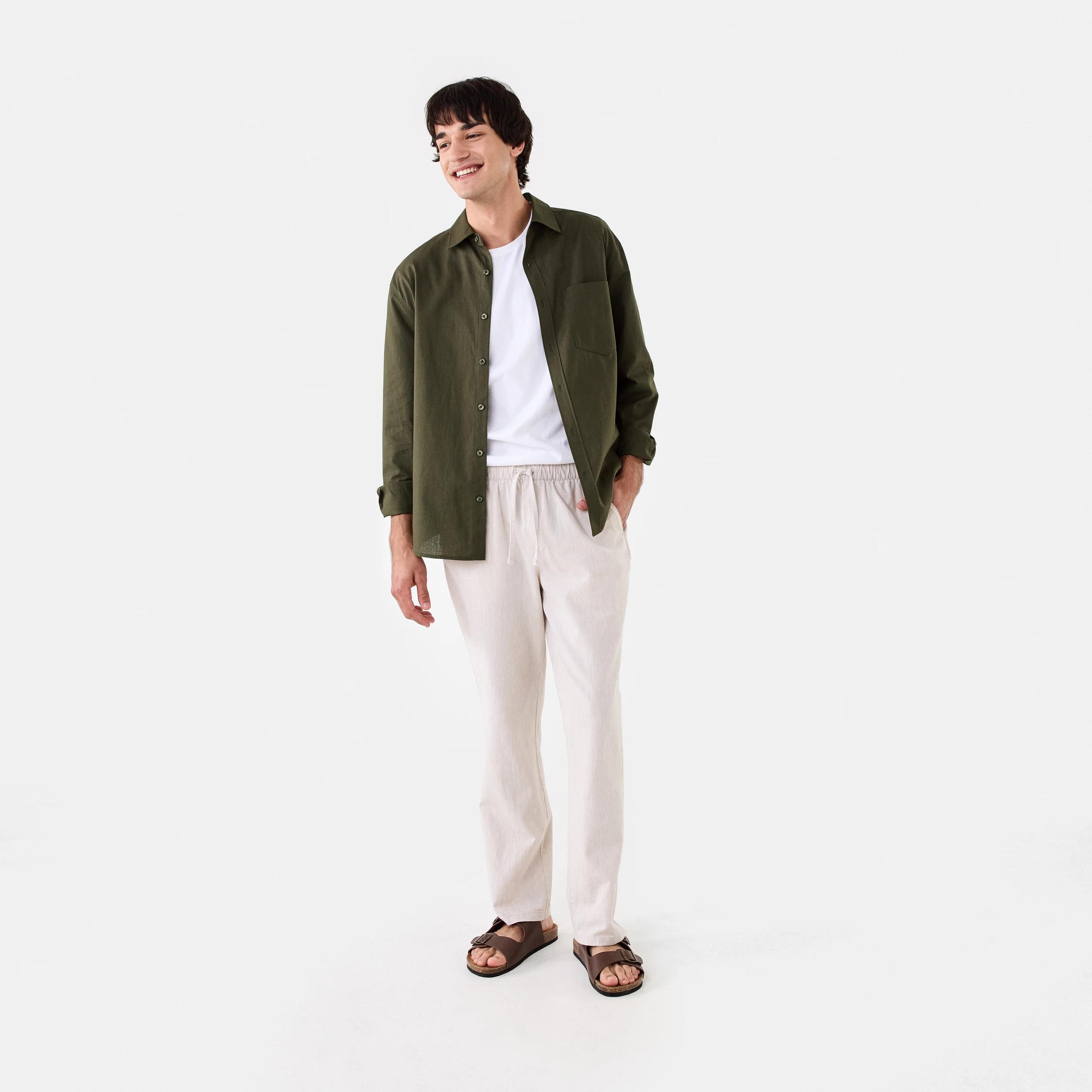2 Cotton Linen Chino Pants BARLEY YD, 2 of 5