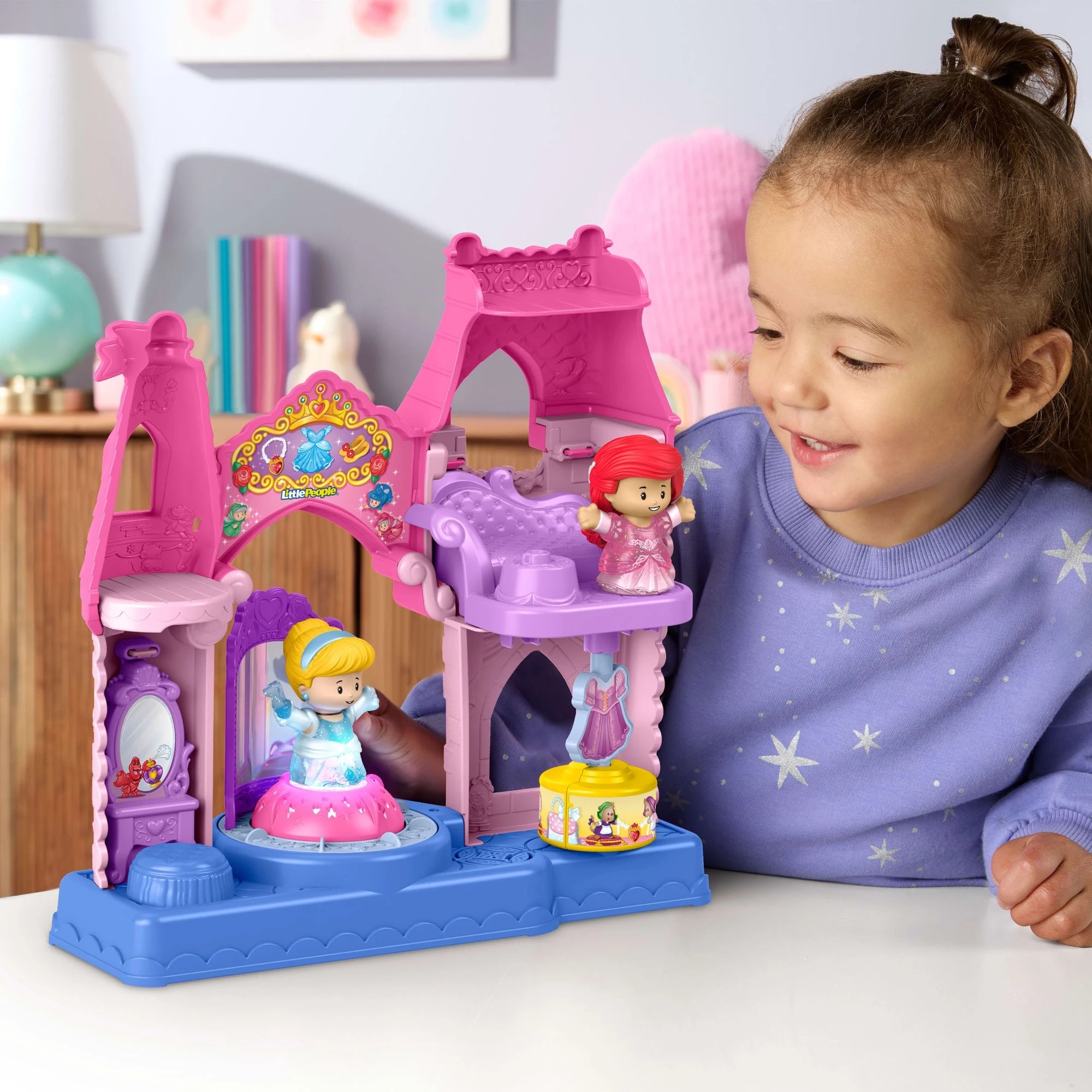7 Fisher-Price Little People Disney Princess Shimmer & Glow Dress Shop Playset, 7 of 7