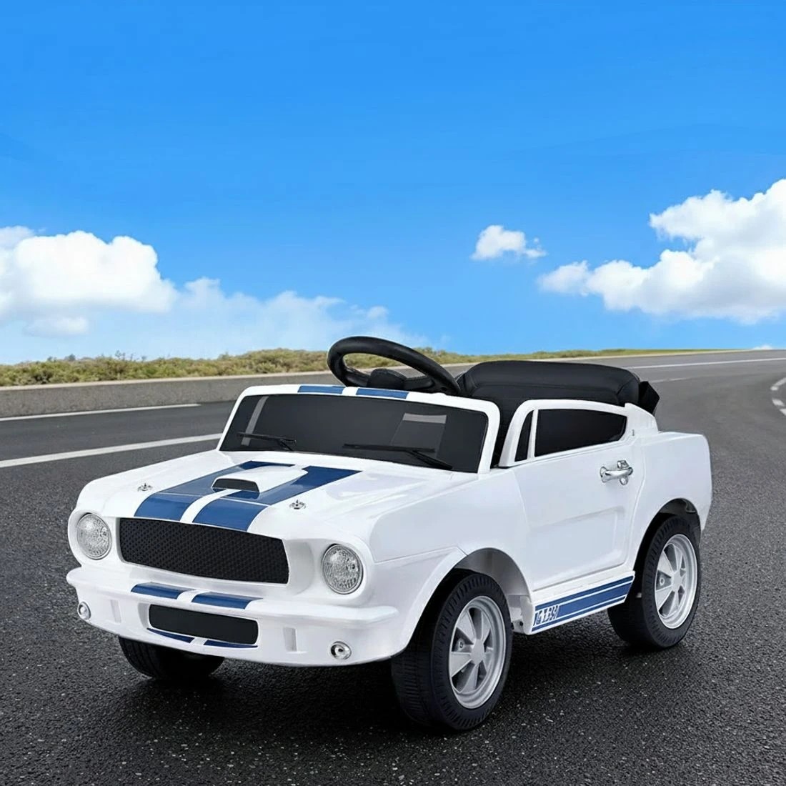 6 Shelby Kids Electric Ride On Car Licensed GT350 Outdoor Toys Cars Music Remote - White, 6 of 8
