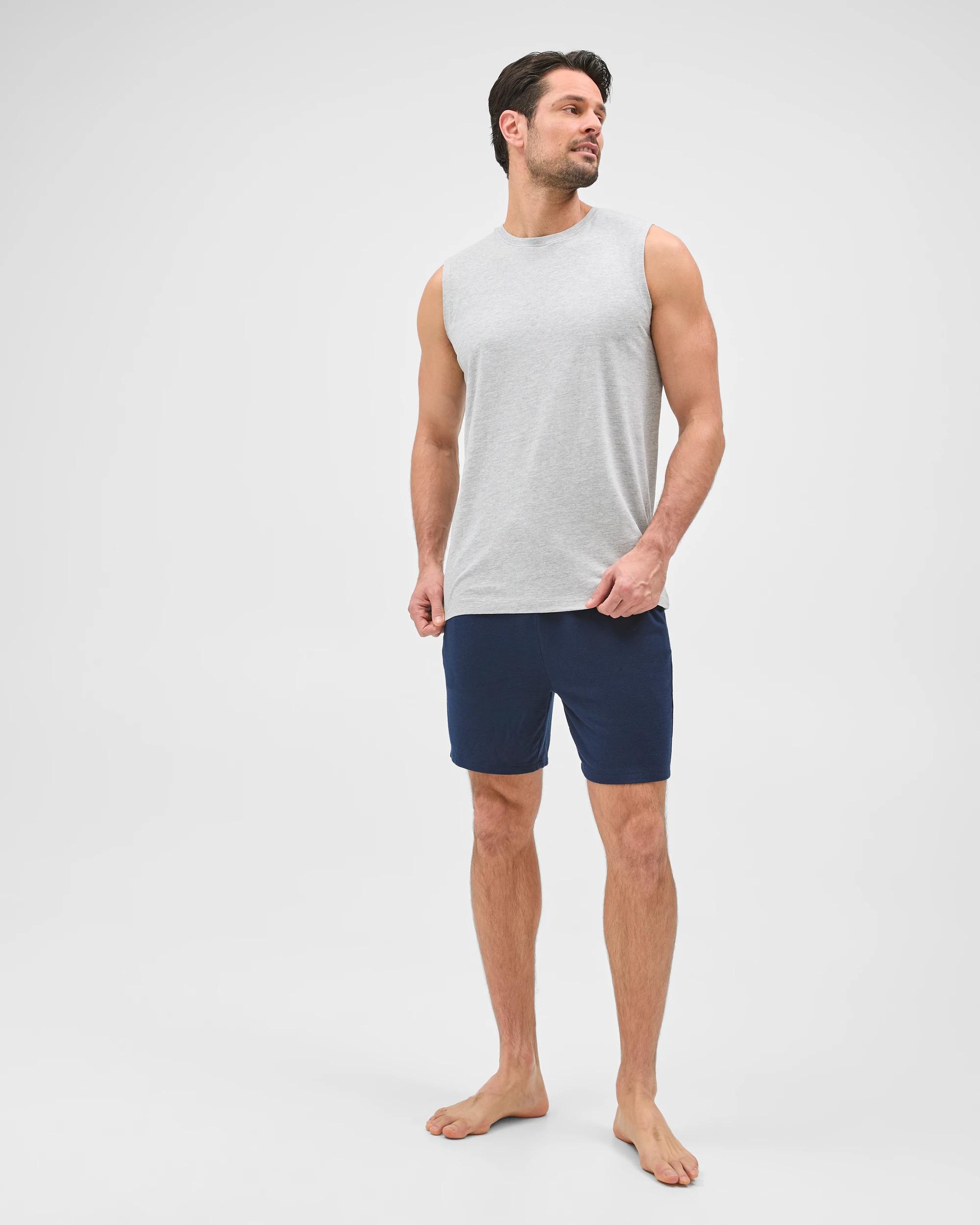 3 Maxx Australian Cotton Blend Boxy Fit Sleep Muscle Top GREY MARLE, 3 of 7