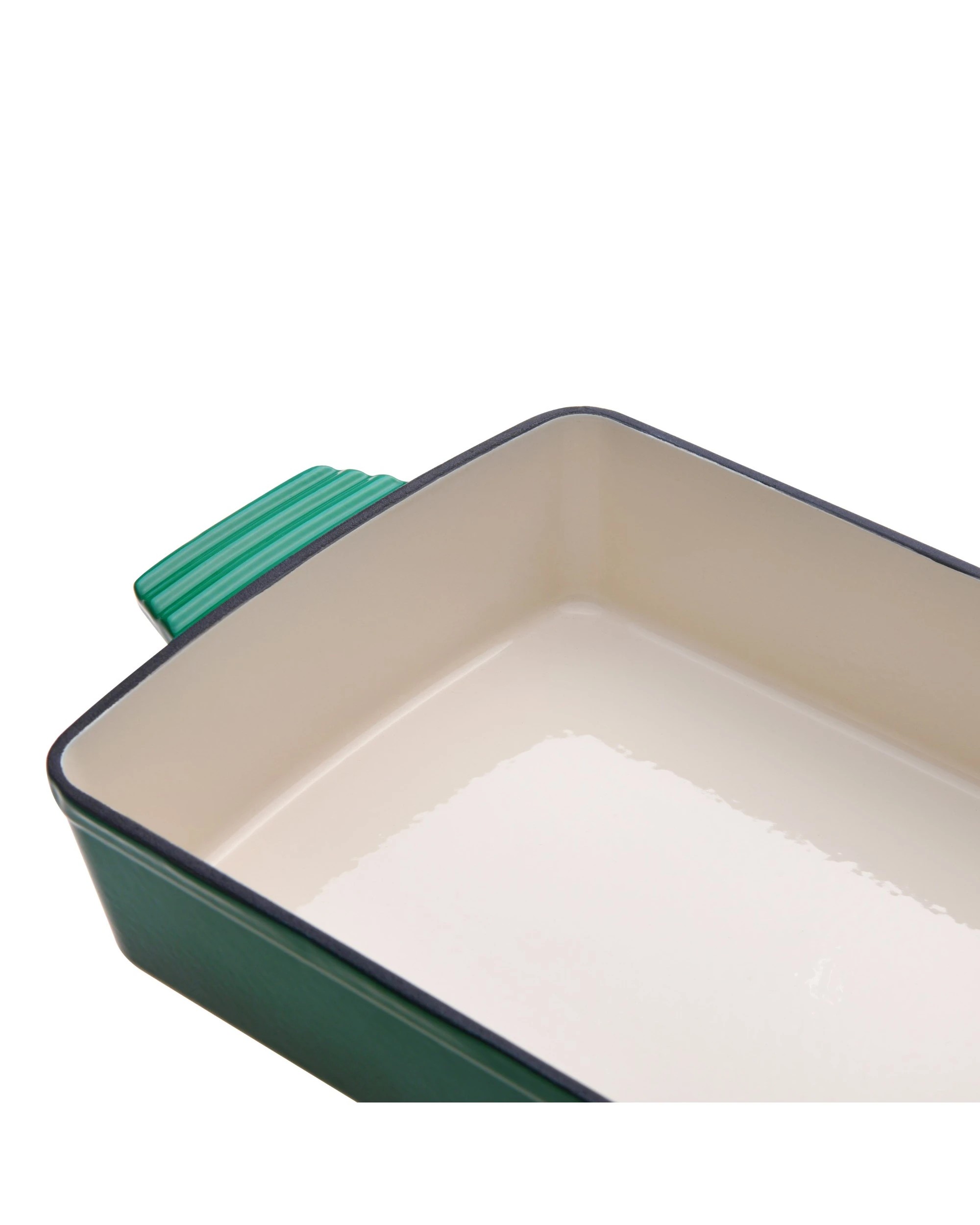 5 Gourmet Kitchen Enamelled Cast Iron Rectangular Baking Pan 33cm - Eden Green, 5 of 7