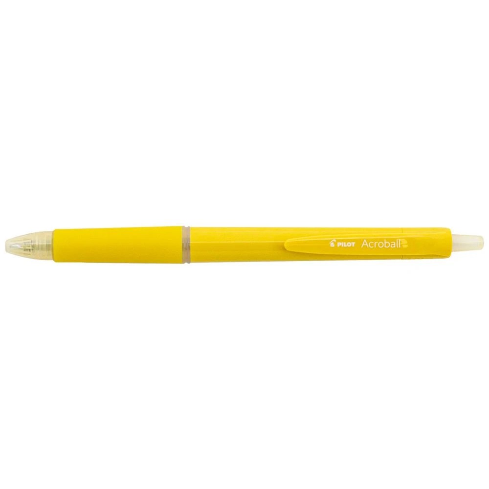 2 PILOT Acroball 150 Ballpoint Pen 0.5mm Yellow Barrel, 2 of 5