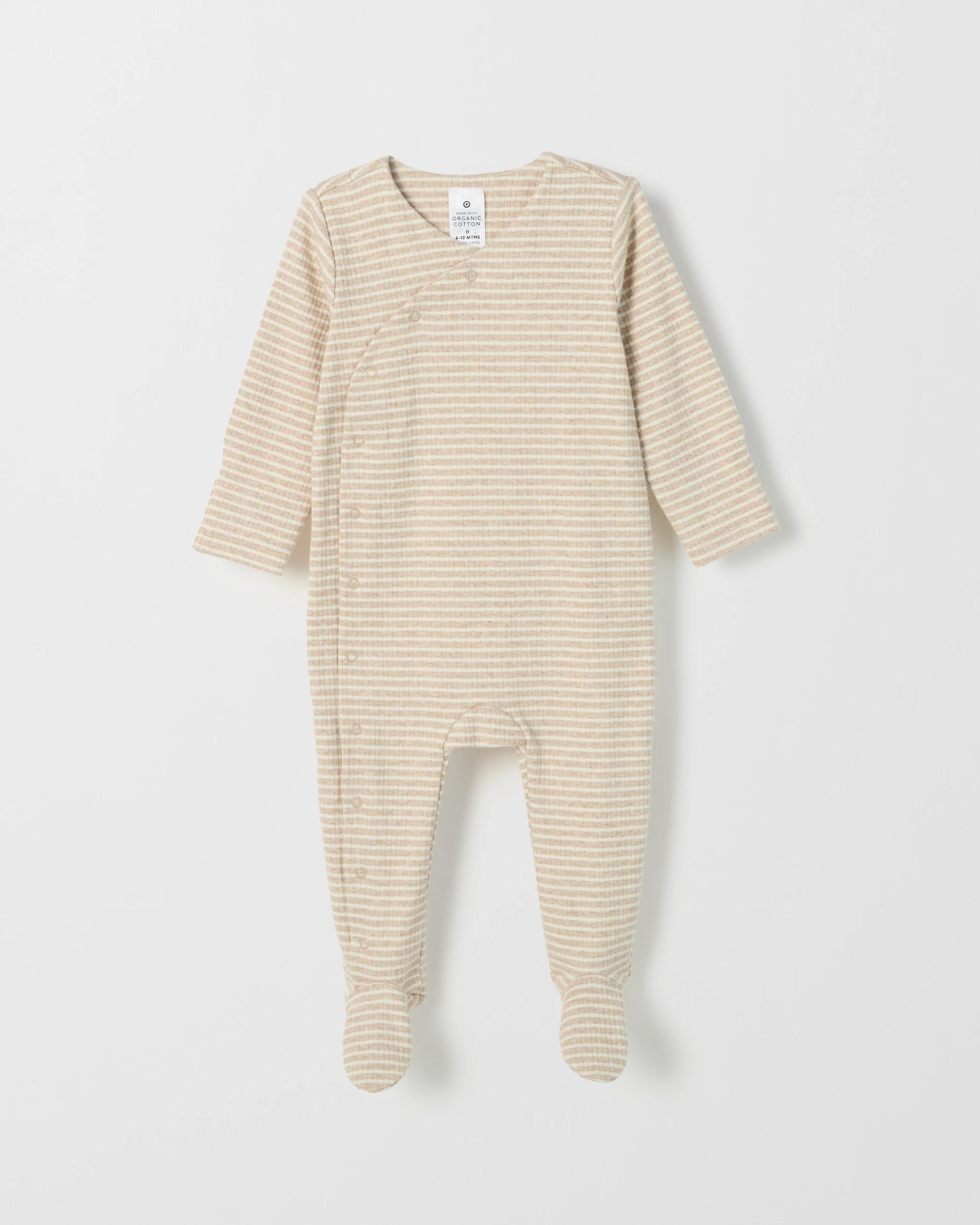 2 Target Baby Organic Cotton Rib Starter Coverall Kit STRIPE, 2 of 4