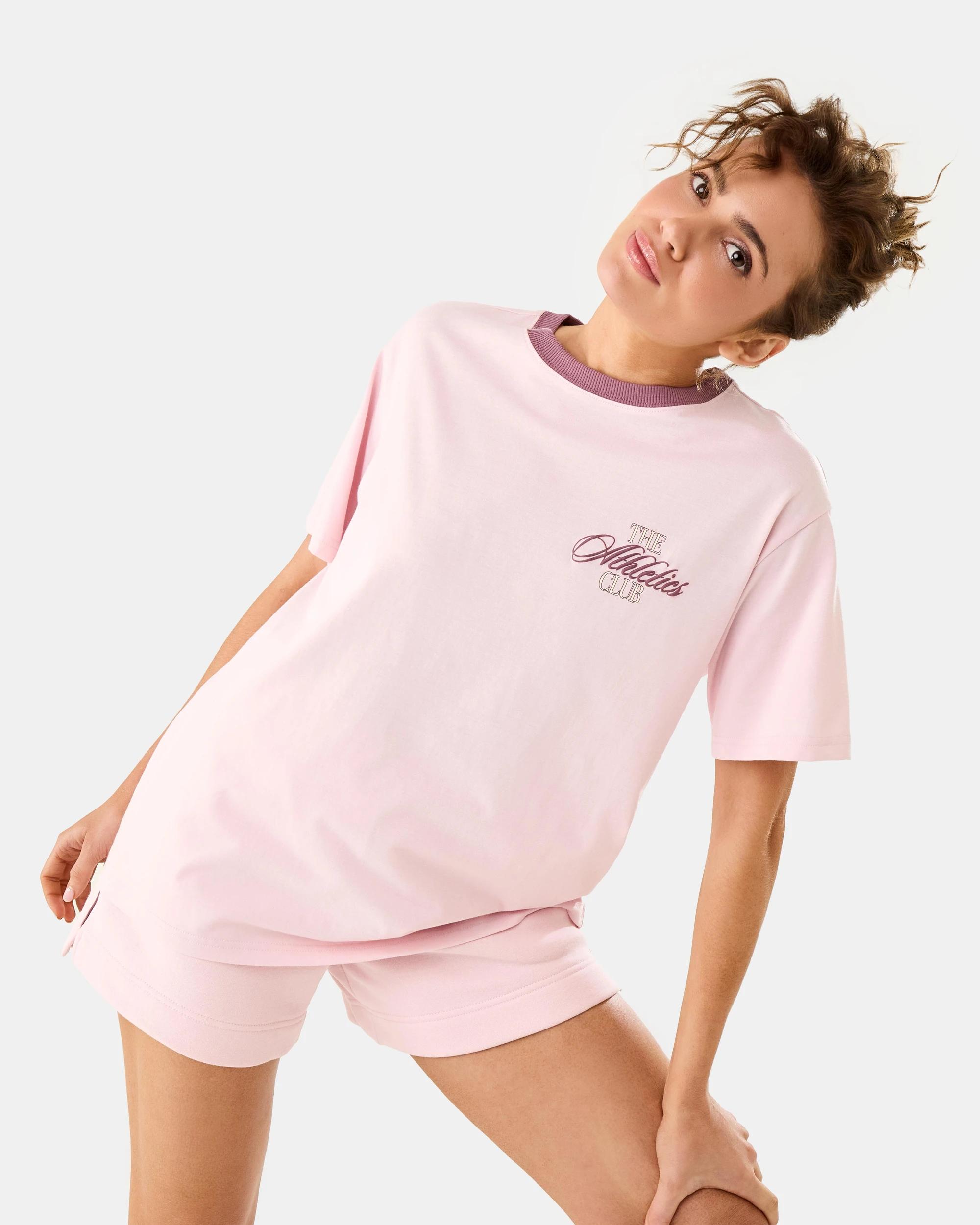 5 Active Womens Oversized Gym T-shirt Aura Pink, 5 of 9