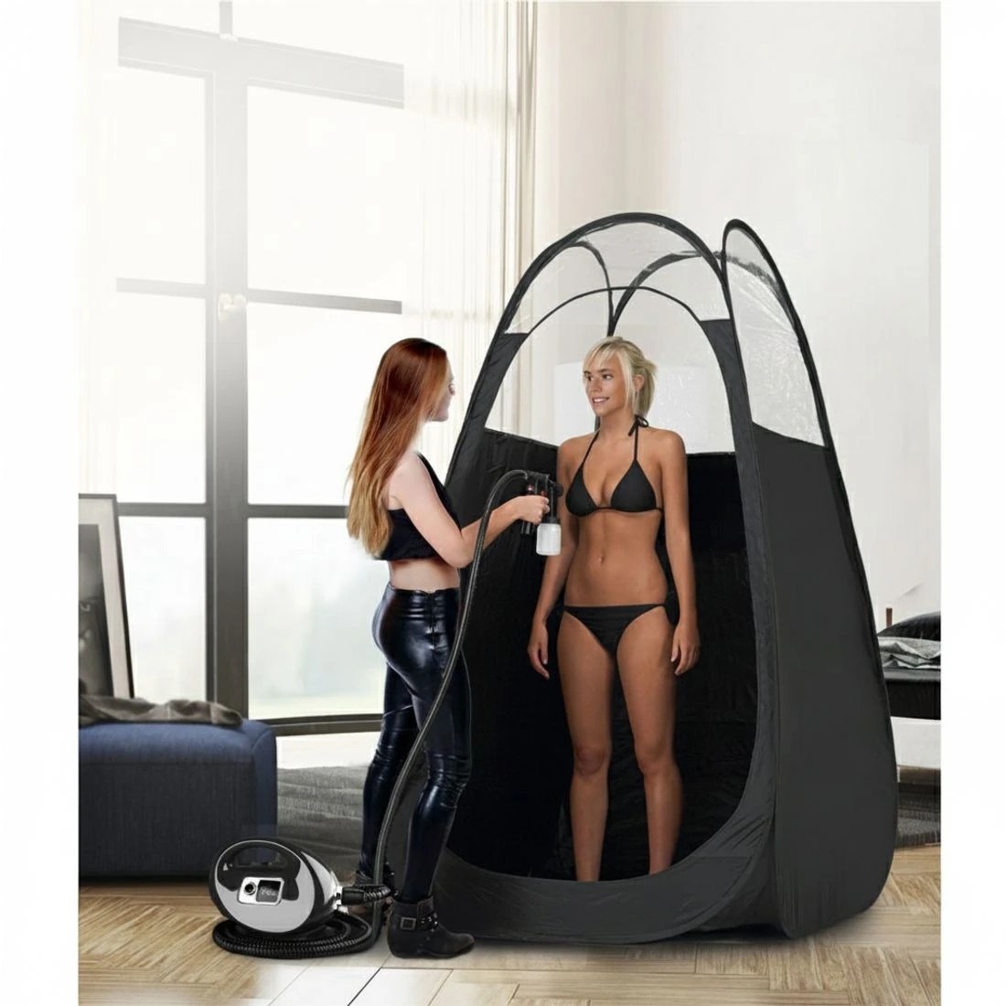 4 Alba Spray Tan Machine Spray Gun Spray tent Kit HVLP System Fixed Speed Sunless - Black, 4 of 5