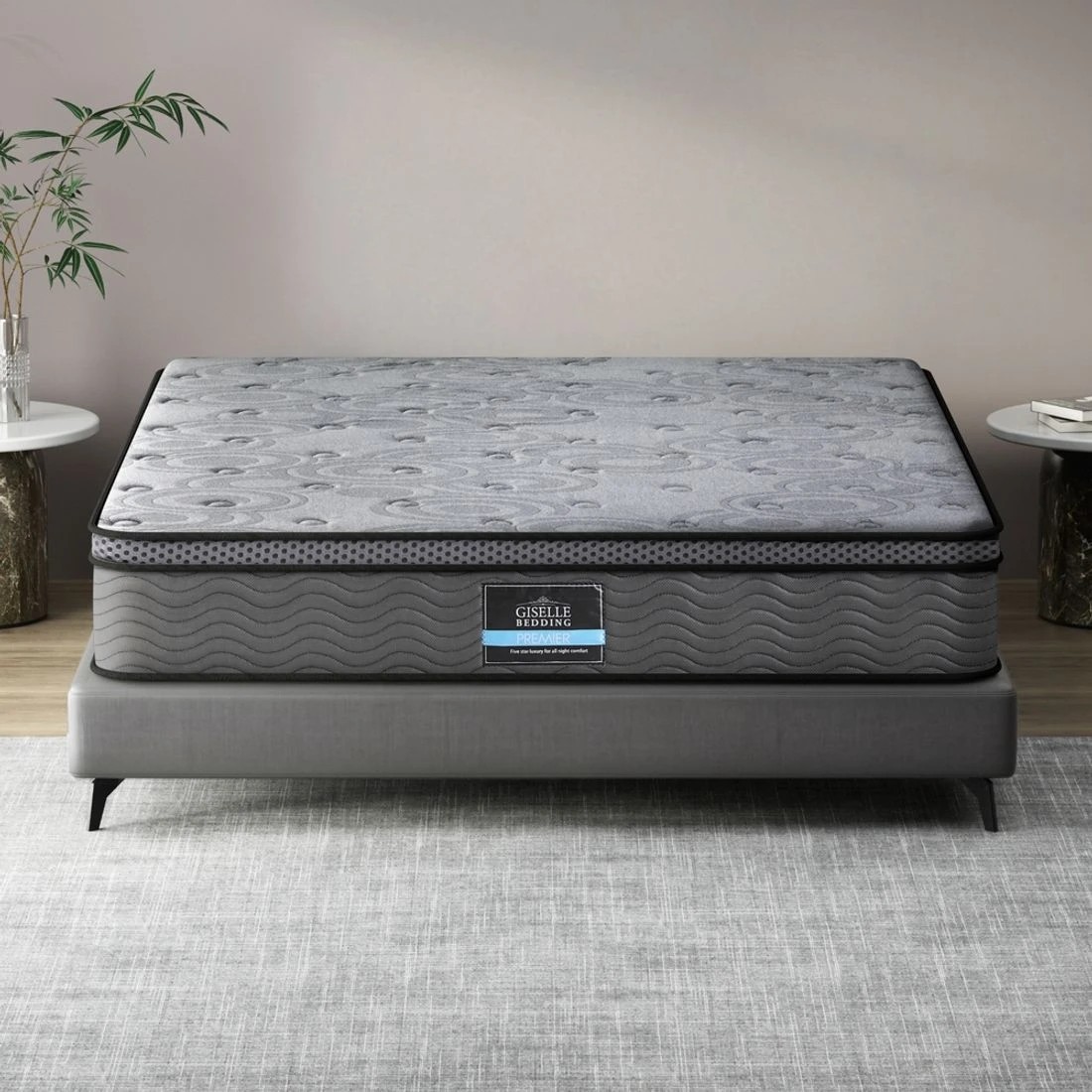 3 26cm Mattress Bed Giselle King - Grey, 3 of 7