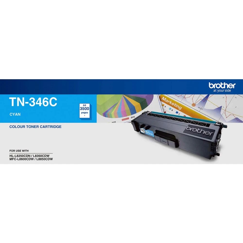 1 Brother TN 346 Toner Cartridge Cyan, 1 of 2