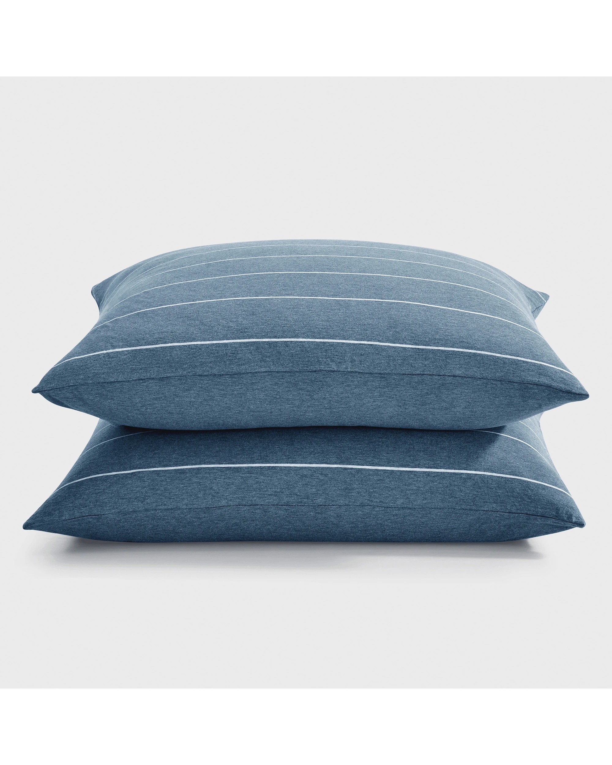 2 Dreamaker Jersey Luxe 100% Cotton Reversible European Pillowcase Twin Pack - Denim, 2 of 7