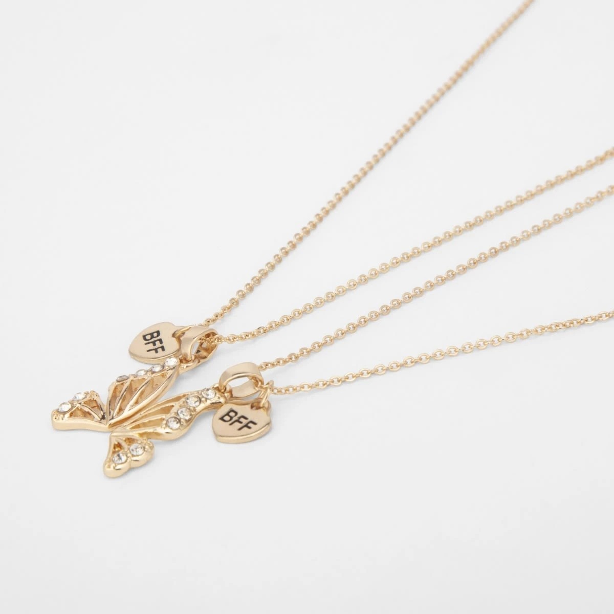 1 2 Pack BFF Half Butterfly Necklace - Gold Tone, 1 of 4