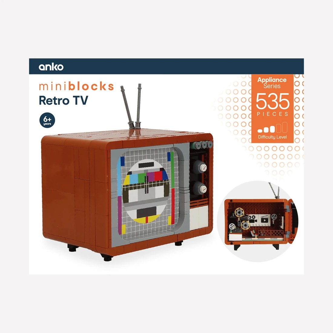 1 535 Pieces Mini Blocks Appliance Series: Retro TV, 1 of 9