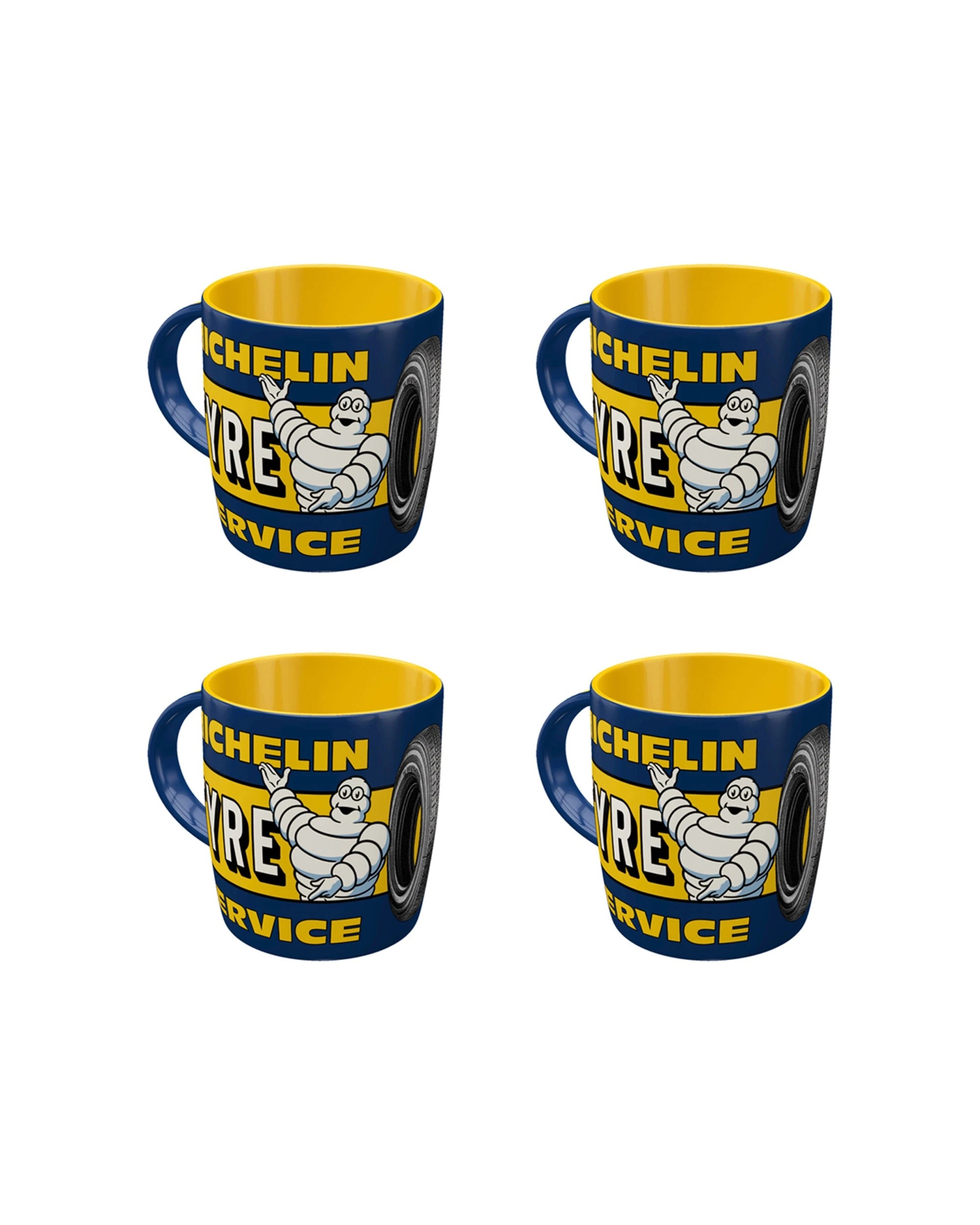 1 Nostalgic-Art 4PK Ceramic Mug 330ml Retro Design - Michelin Tyre Service - Blue, 1 of 6