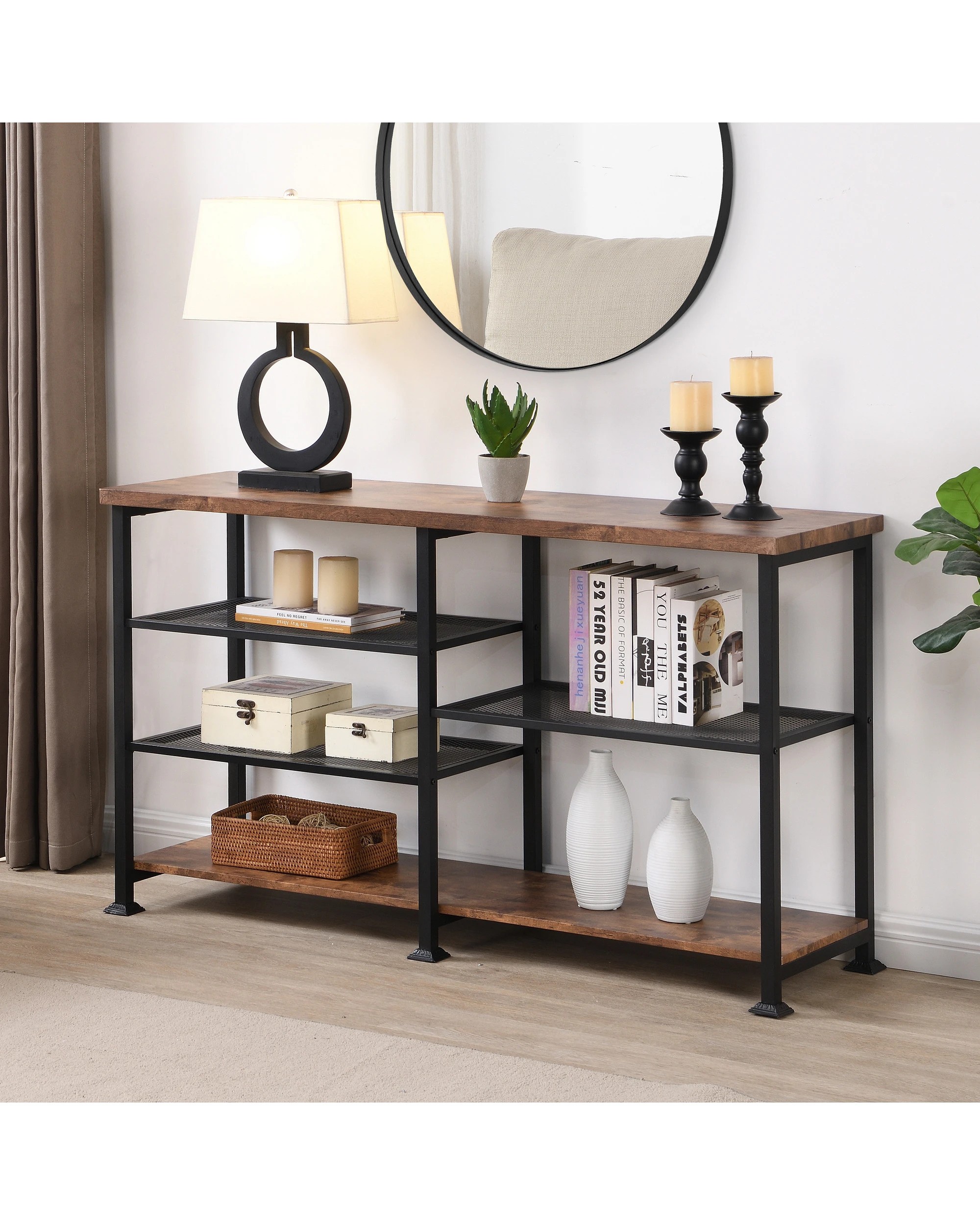 IHOMDEC 4 Tier Industrial Console Table - Kmart
